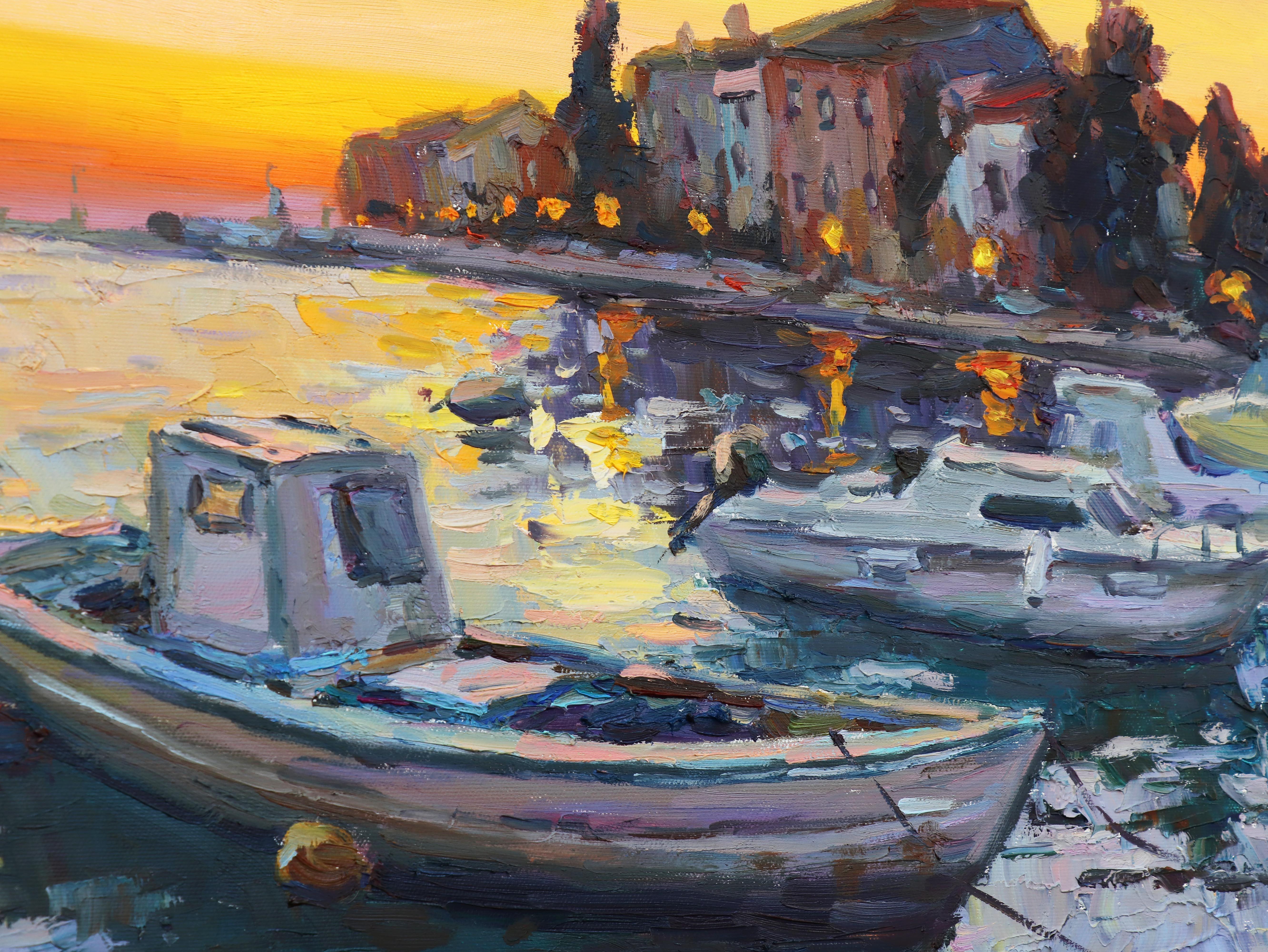 Boat, Gemälde, Öl auf Leinwand im Angebot 1