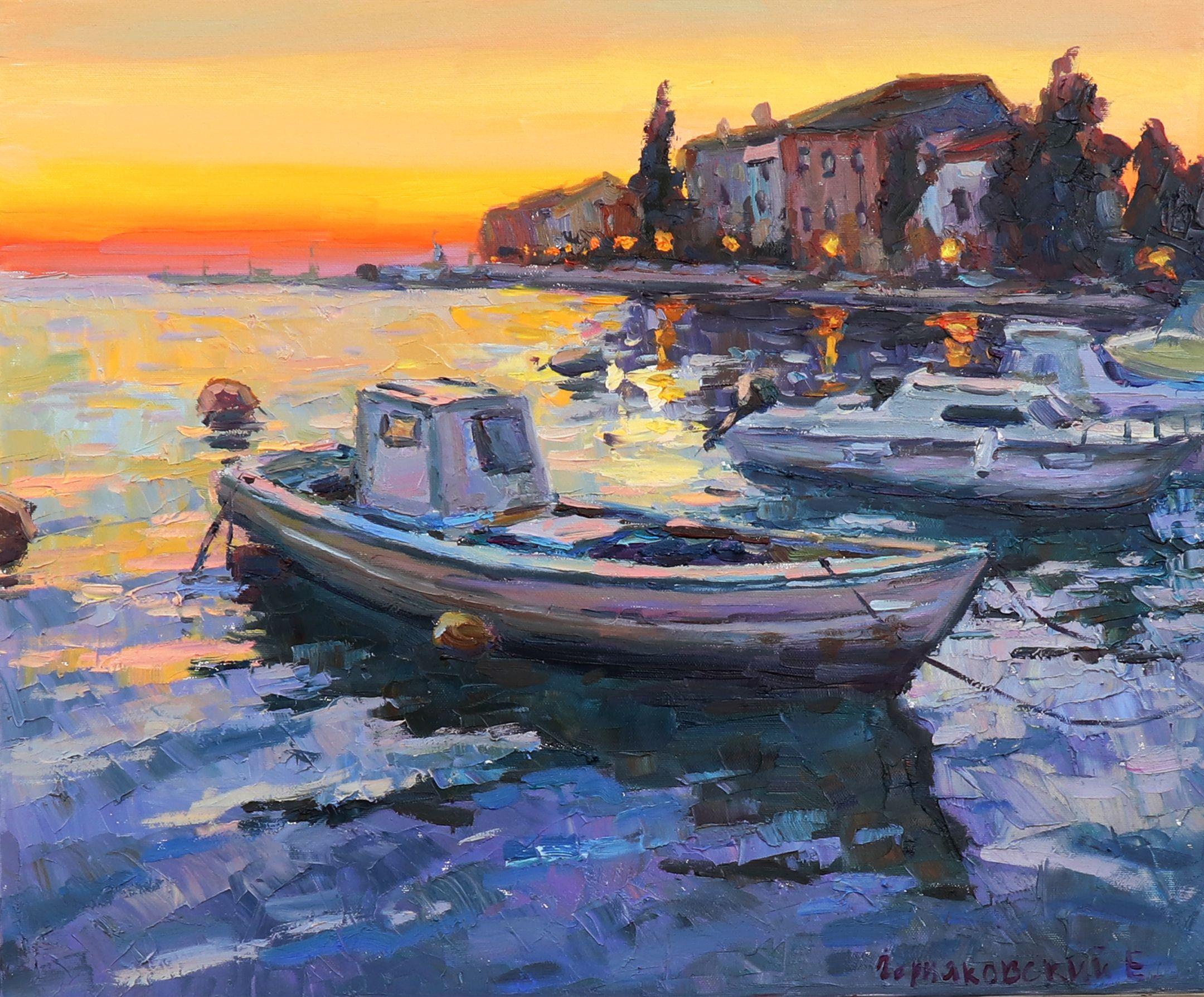 Boat, Gemälde, Öl auf Leinwand