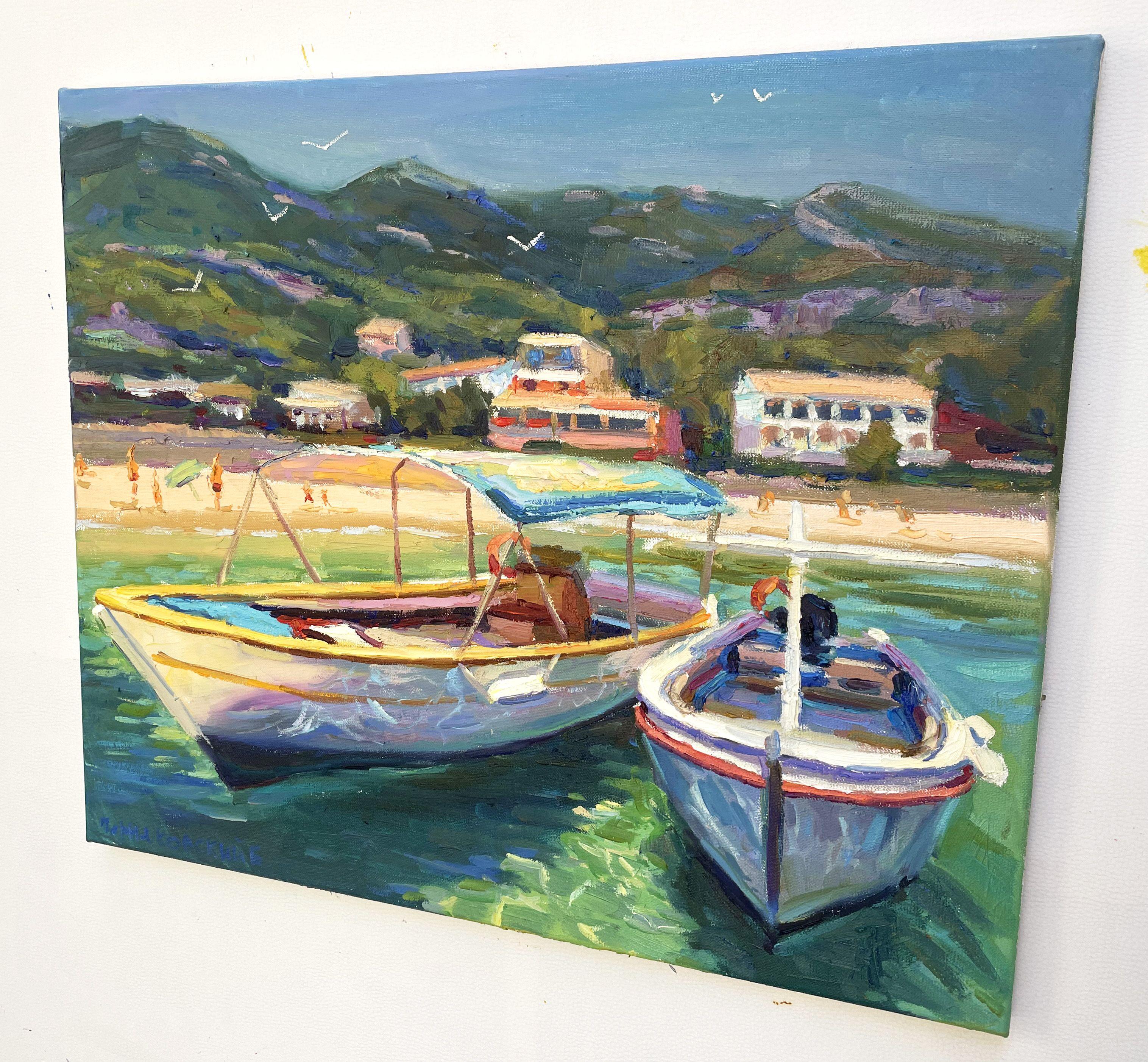 Boats, Gemälde, Öl auf Leinwand (Impressionismus), Painting, von Evgeny Chernyakovsky