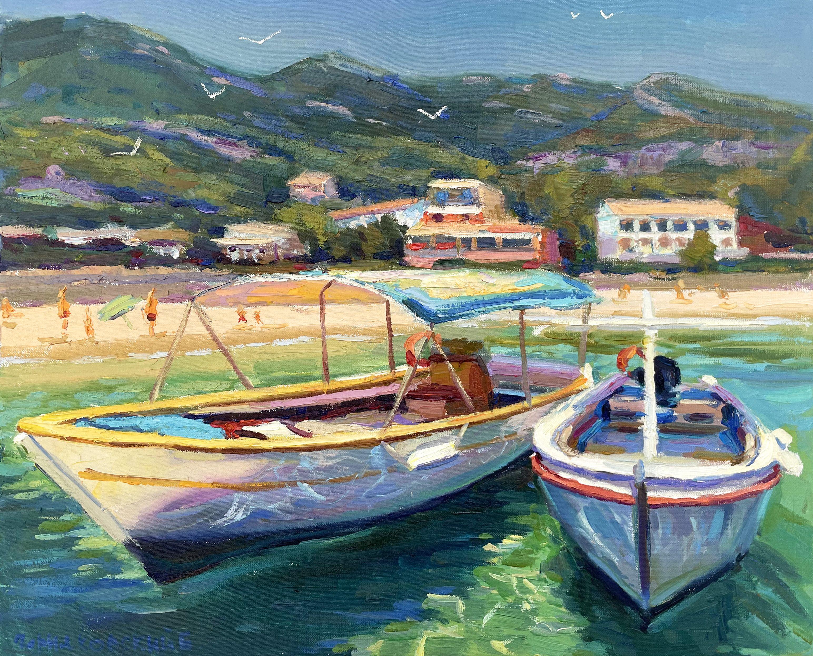 Boats, Gemälde, Öl auf Leinwand
