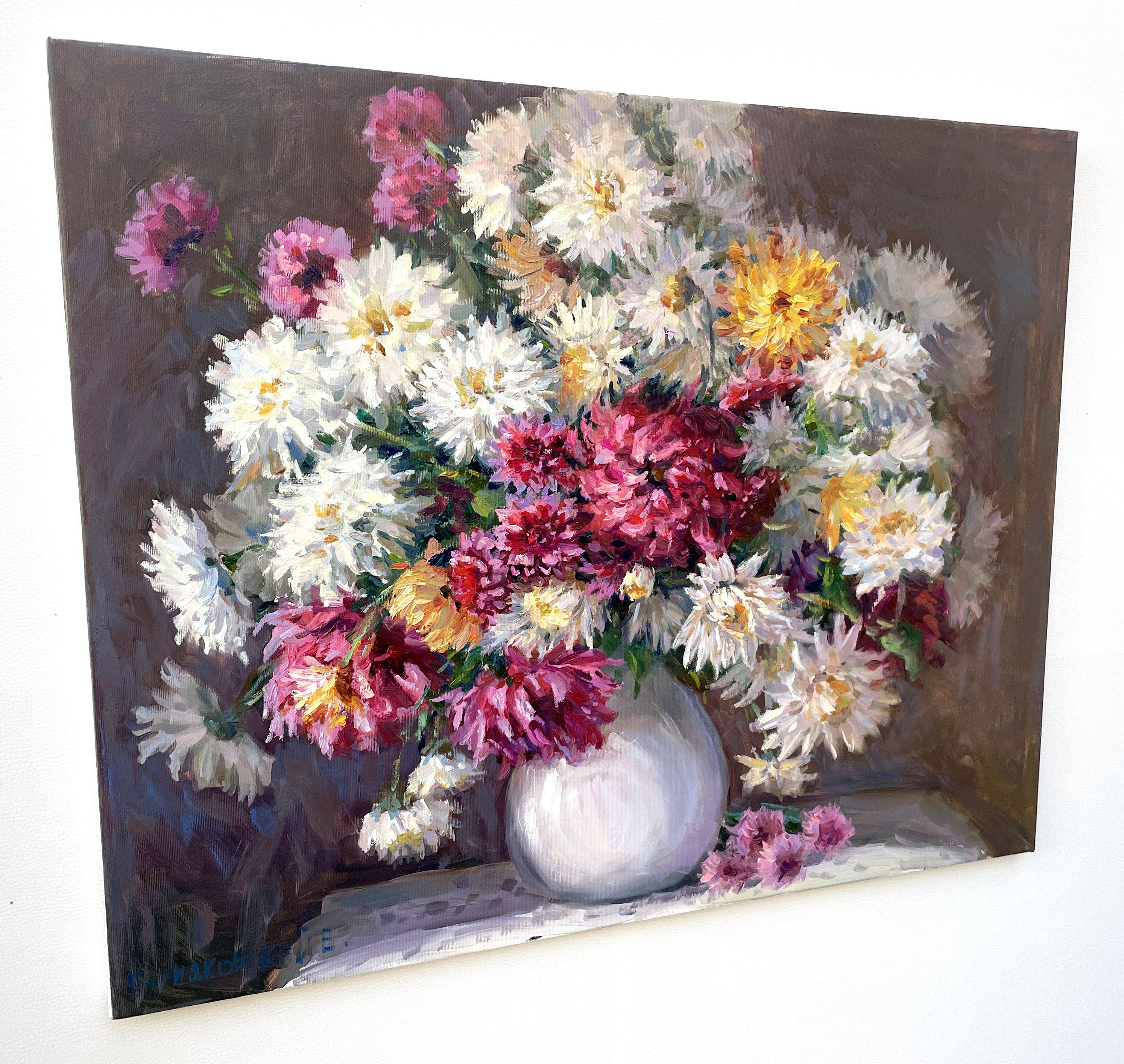 Bouquet of flowers, Painting, Oil on Canvas For Sale 1