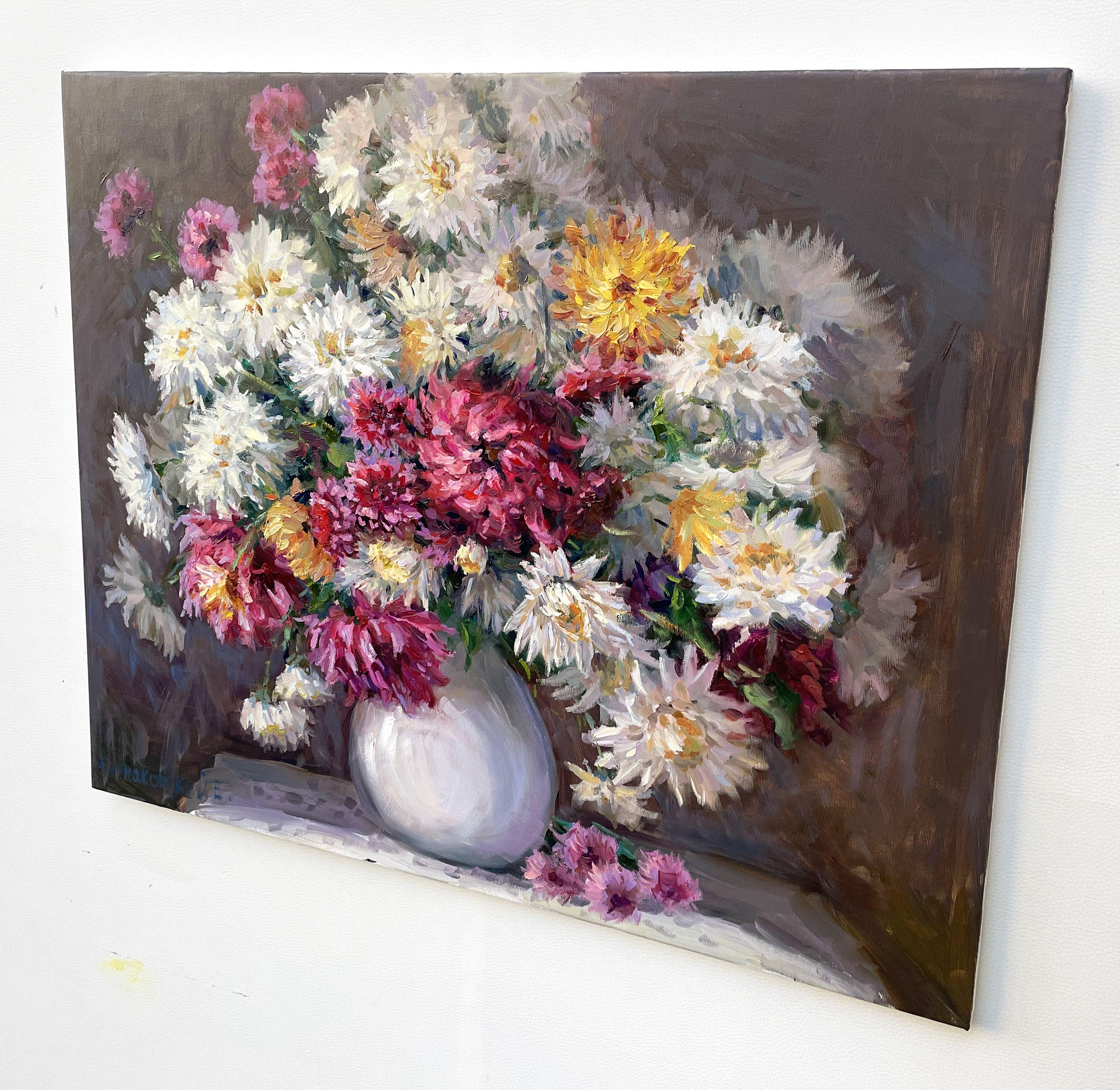Bouquet of flowers, Painting, Oil on Canvas For Sale 2