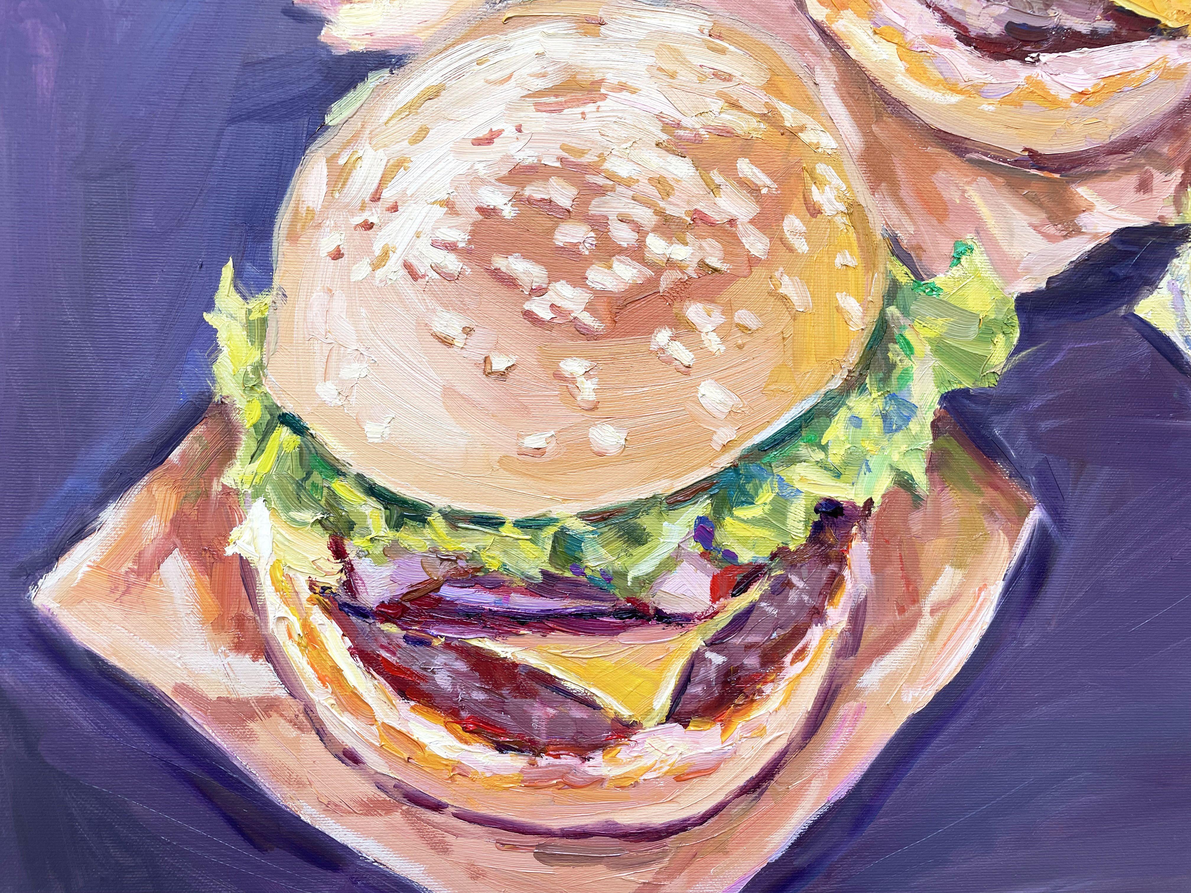 Burgers, Painting, Oil on Canvas For Sale 3