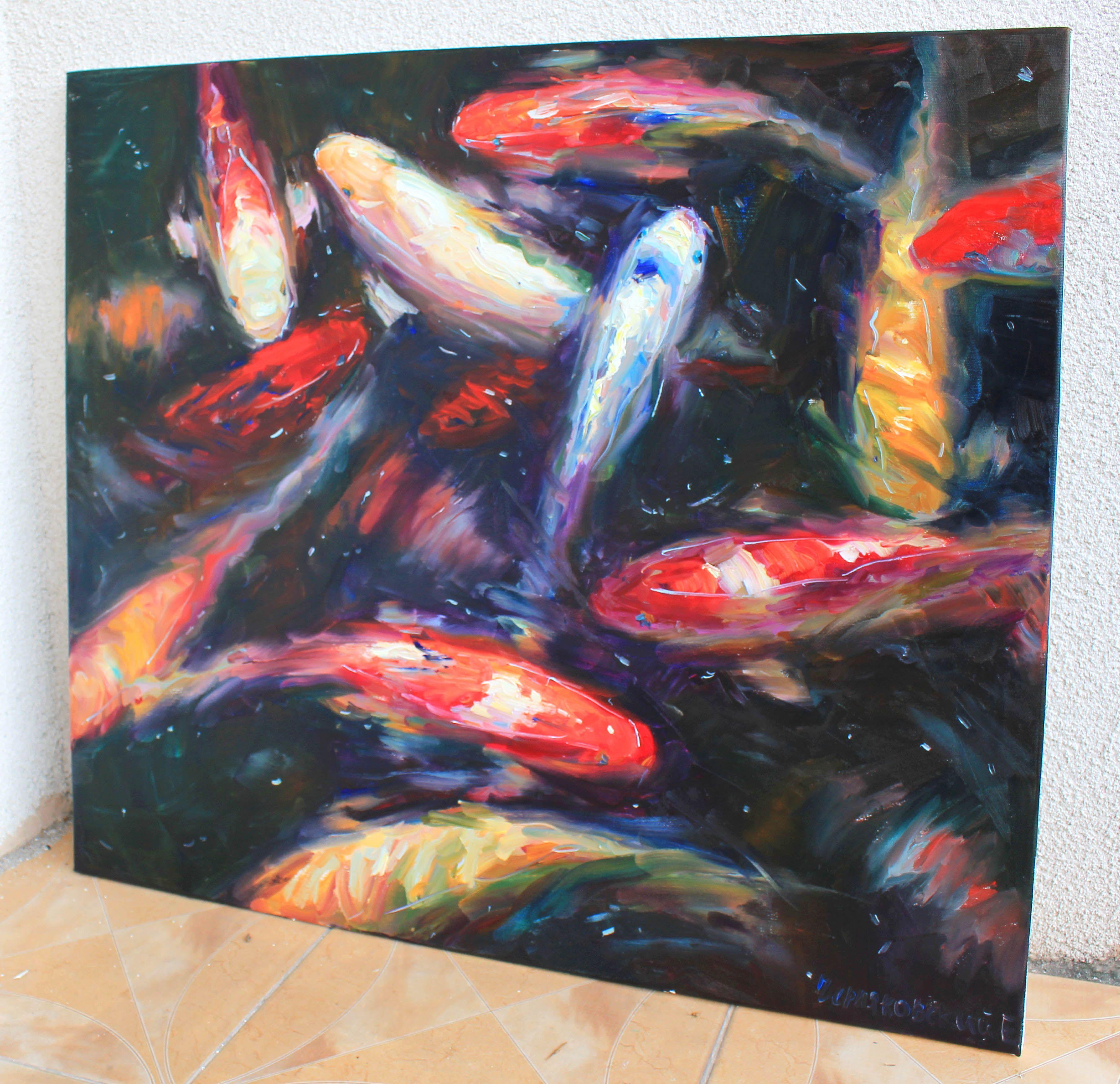 Pittura ad olio originale dell'artista ucraino Evgeny Chernyakovsky    