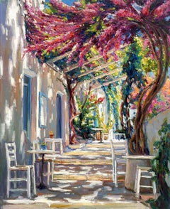 Courtyard in Greece, Painting, Oil on Canvas