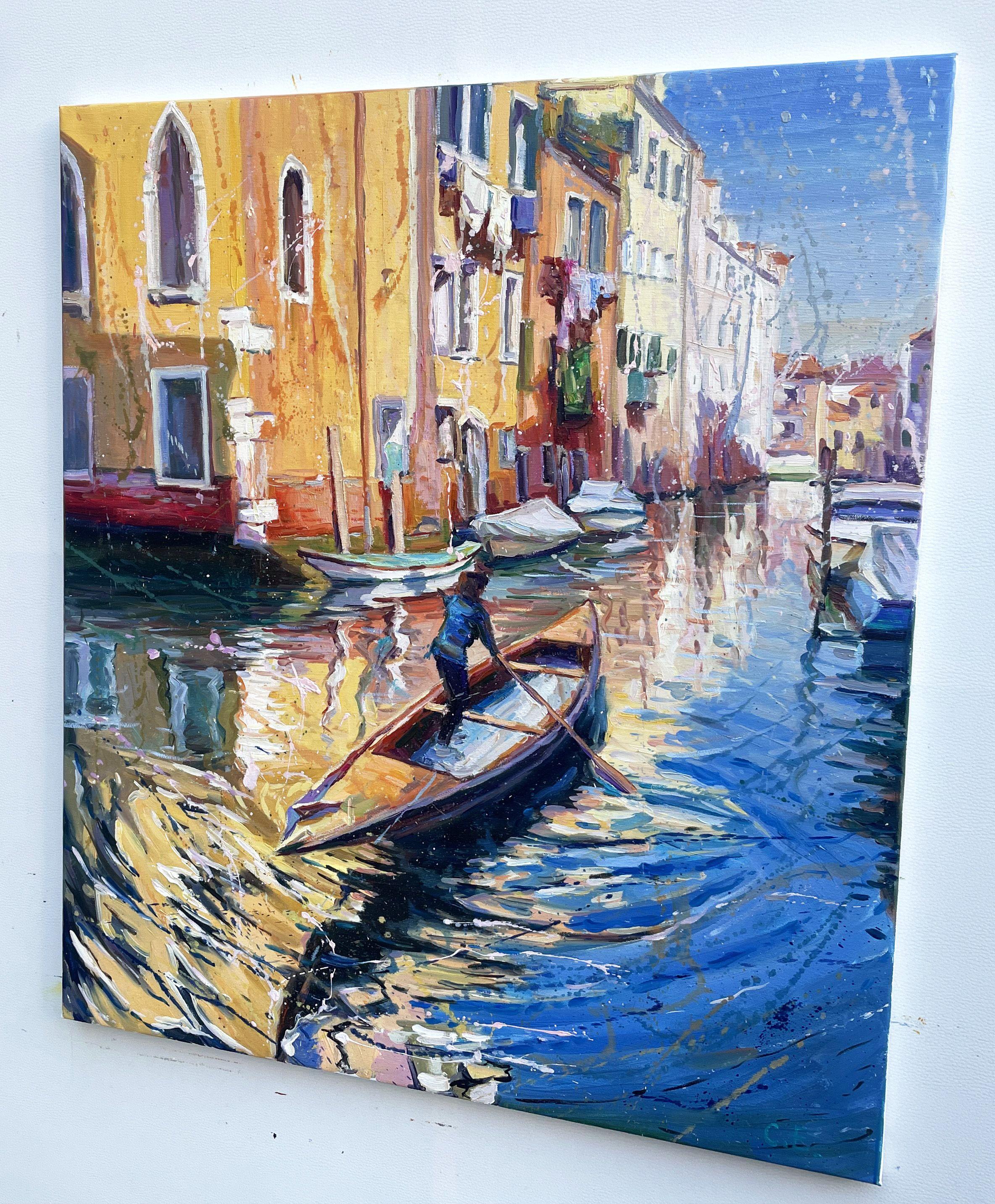 Courtyard in Venice, Gemälde, Öl auf Leinwand (Impressionismus), Painting, von Evgeny Chernyakovsky