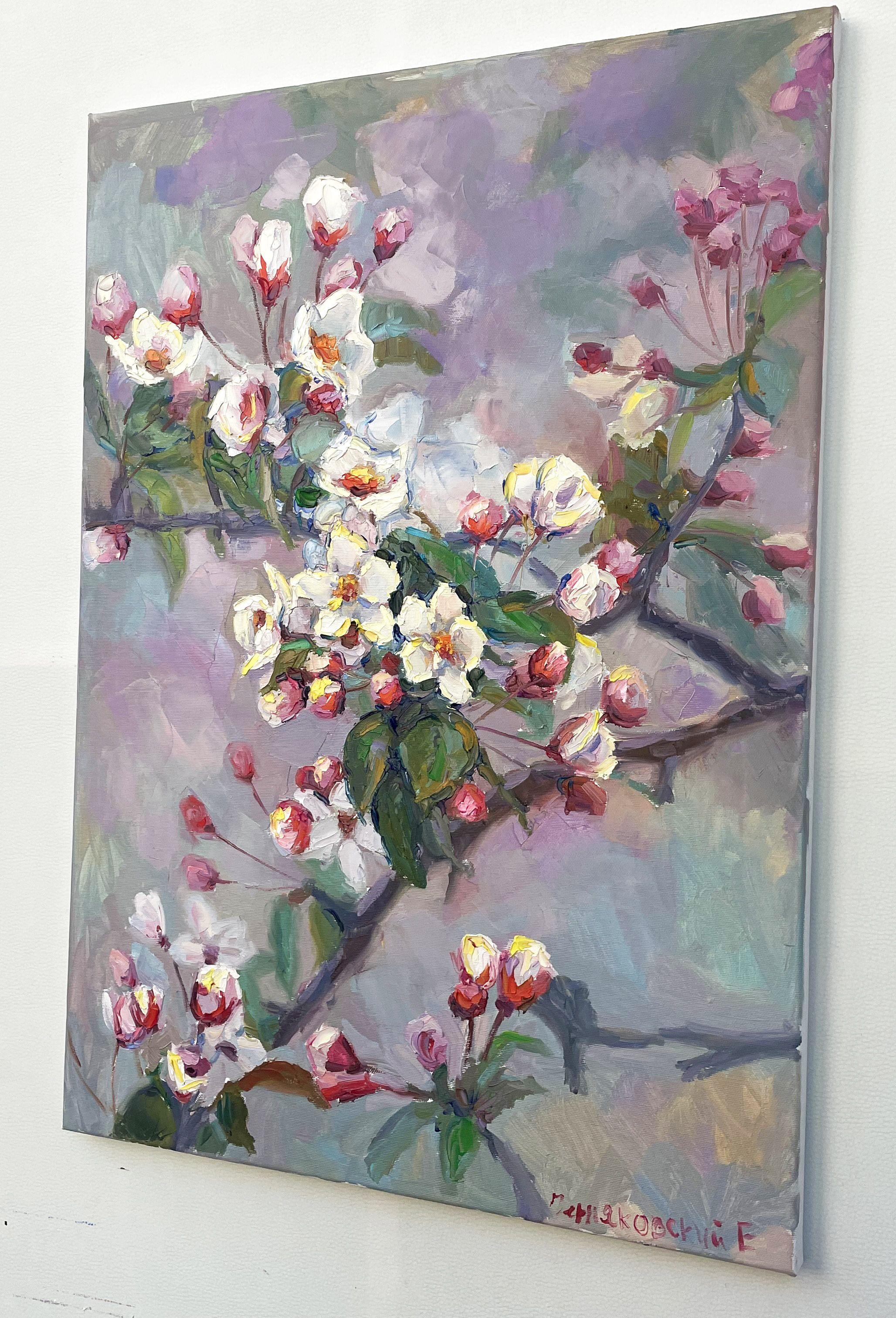 Peinture - arbre en fleurs, huile sur toile - Impressionnisme Painting par Evgeny Chernyakovsky