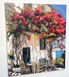 Flowers by the sea, Painting, Oil on Canvas