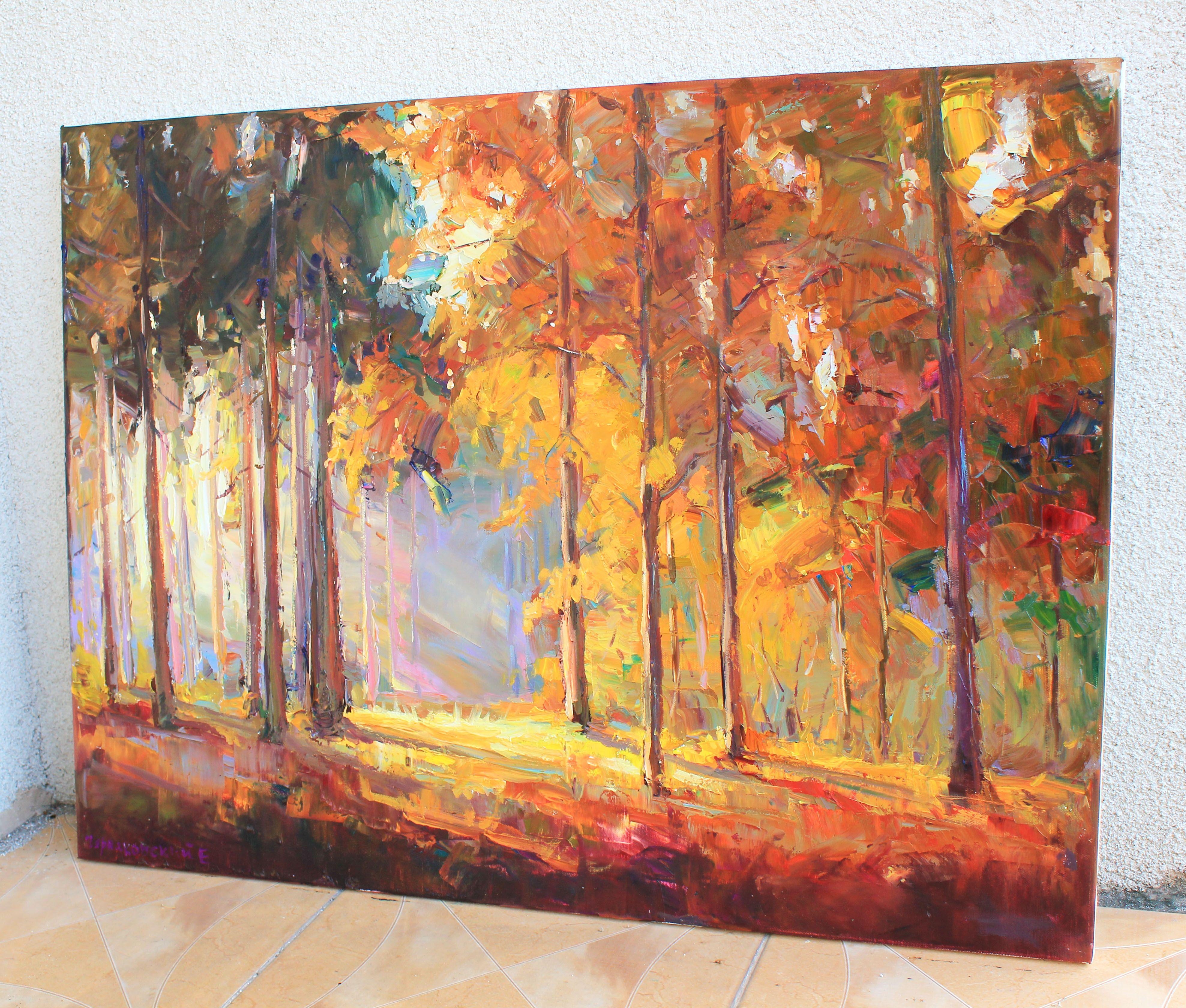 Forest, Painting, Oil on Canvas For Sale 2