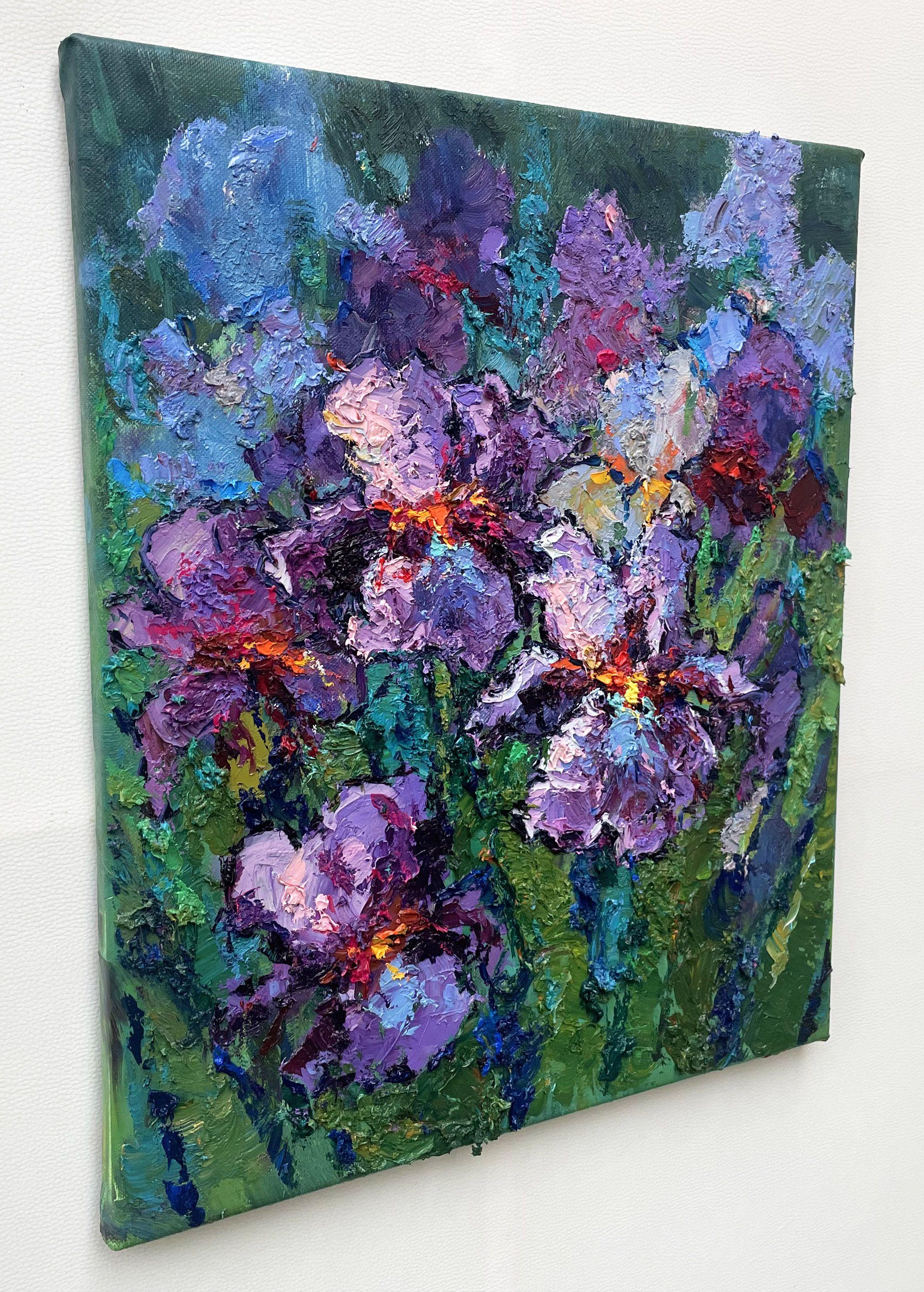 Irises, Painting, Oil on Canvas For Sale 1