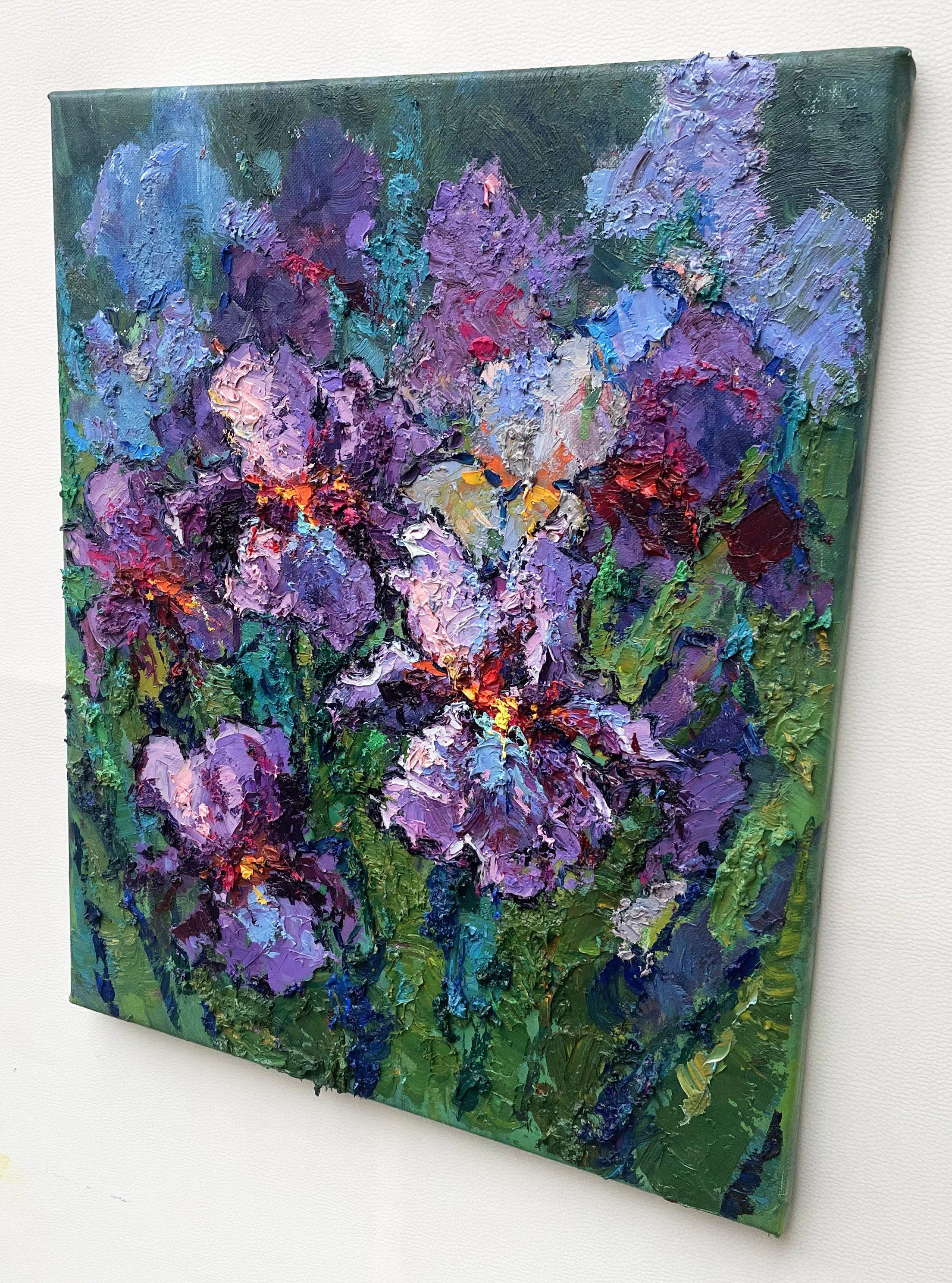 Irises, Painting, Oil on Canvas For Sale 2