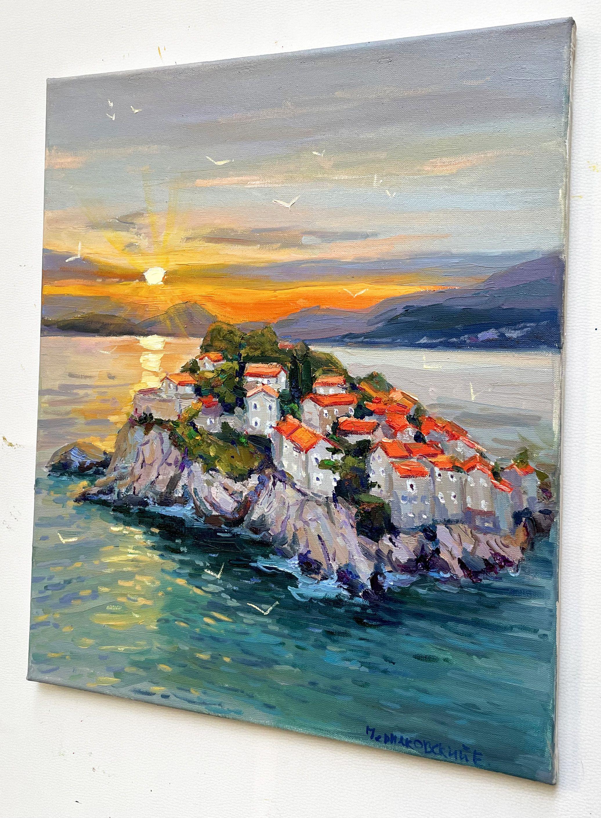 Insel in Venedig, Gemälde, Öl auf Leinwand (Impressionismus), Painting, von Evgeny Chernyakovsky