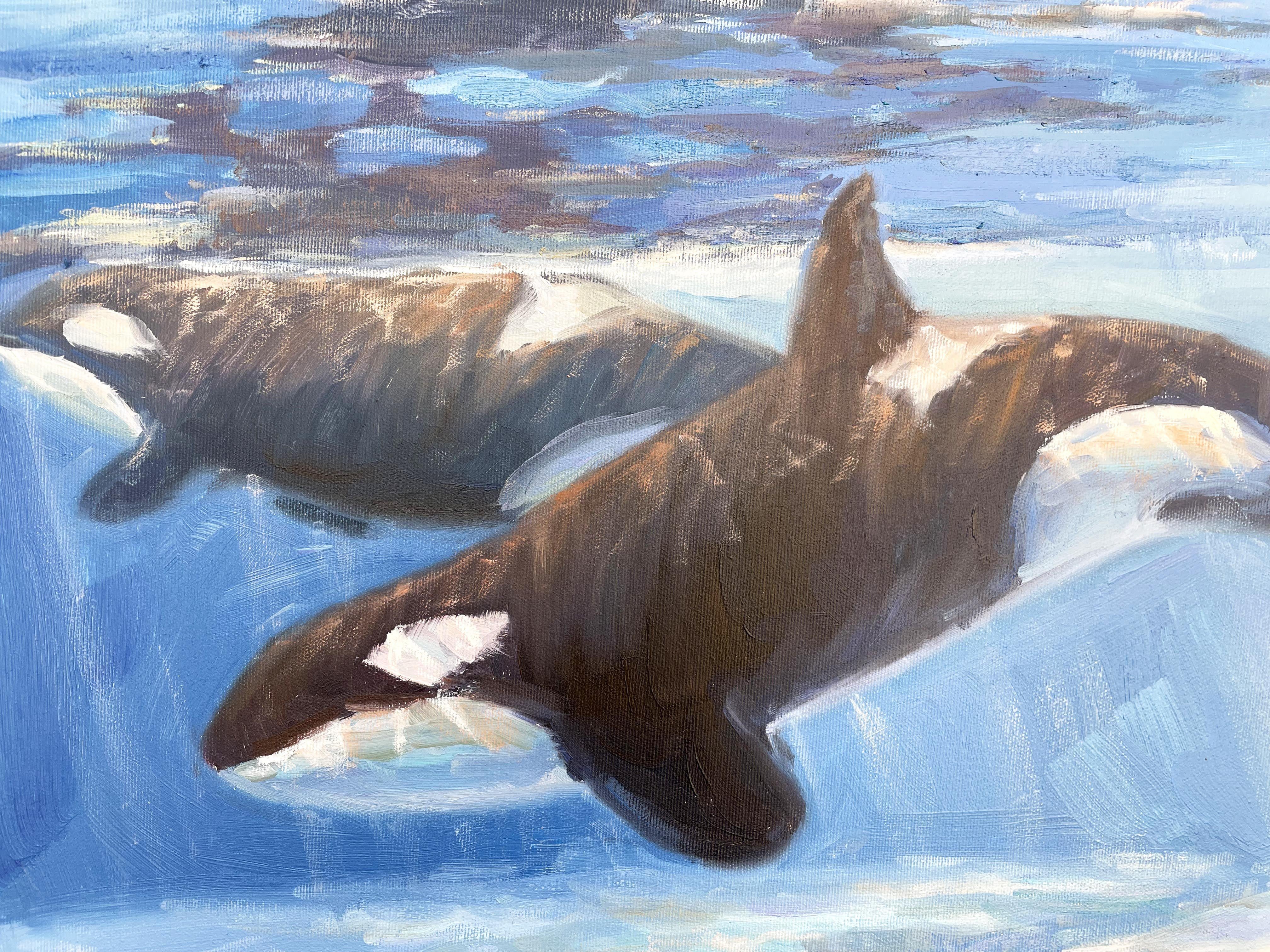 Killer whale, Gemälde, Öl auf Leinwand im Angebot 1