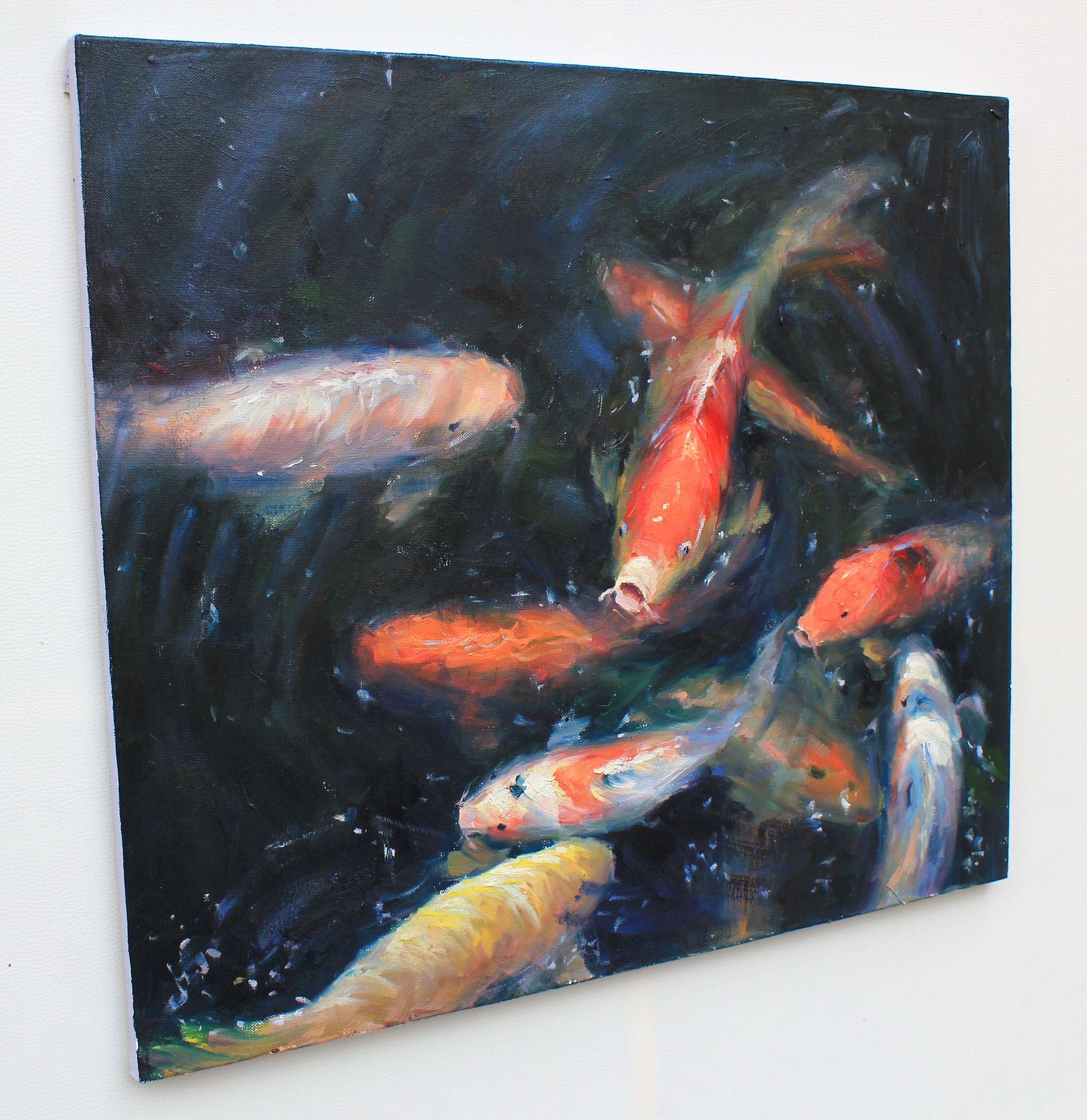 koi fish oil painting