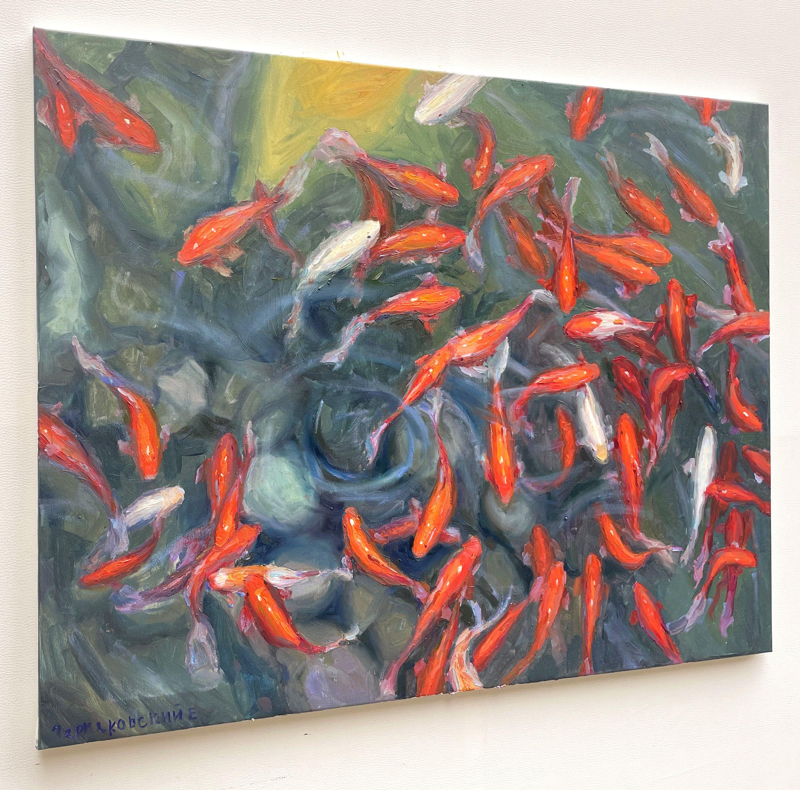 Koi, Gemälde, Öl auf Leinwand (Impressionismus), Painting, von Evgeny Chernyakovsky
