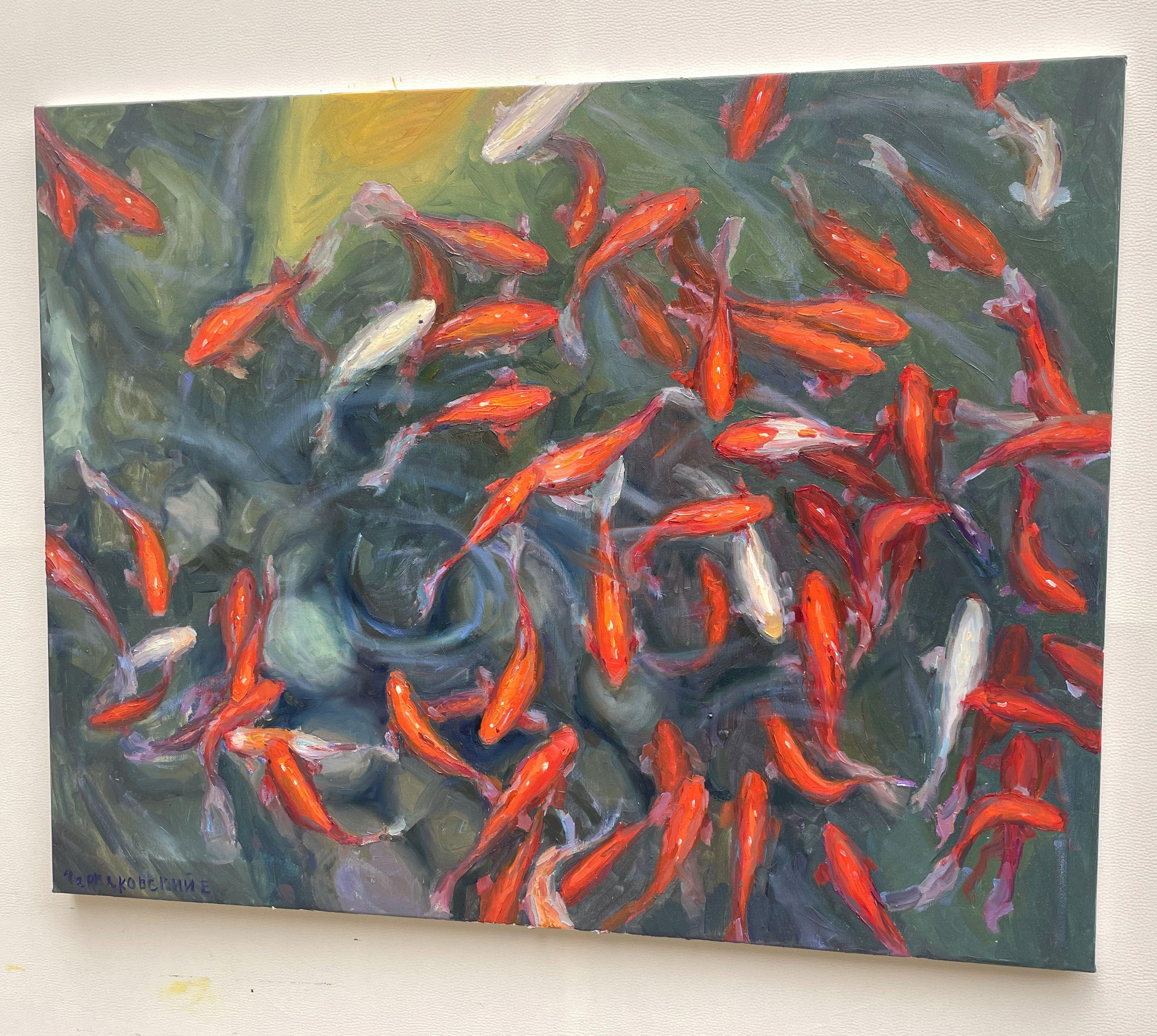 Koi, Painting, Oil on Canvas For Sale 2