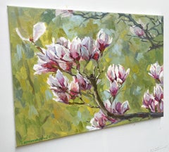 magnolia branch, Painting, Oil on Canvas