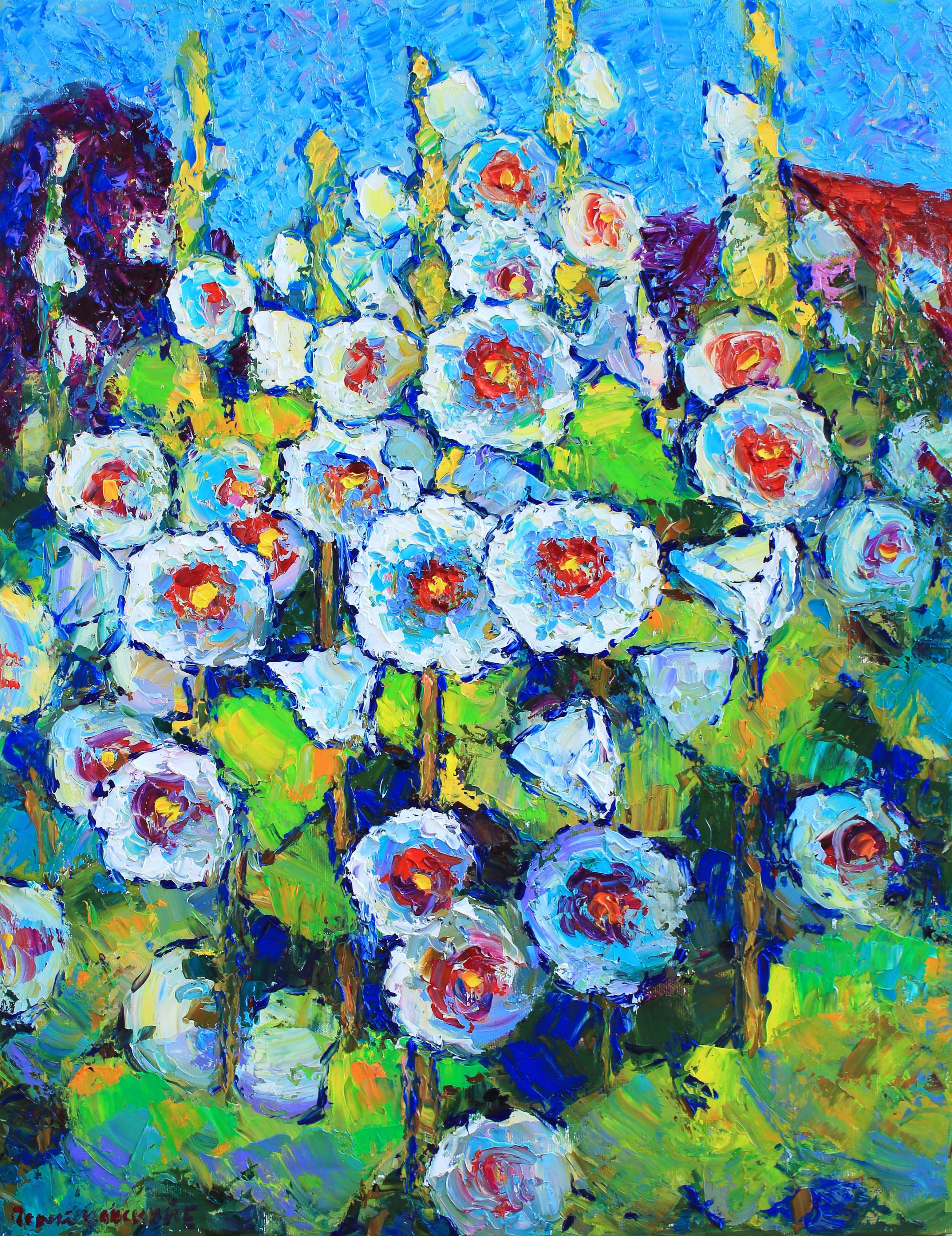 Malva, Pintura, Óleo sobre lienzo - Painting de Evgeny Chernyakovsky