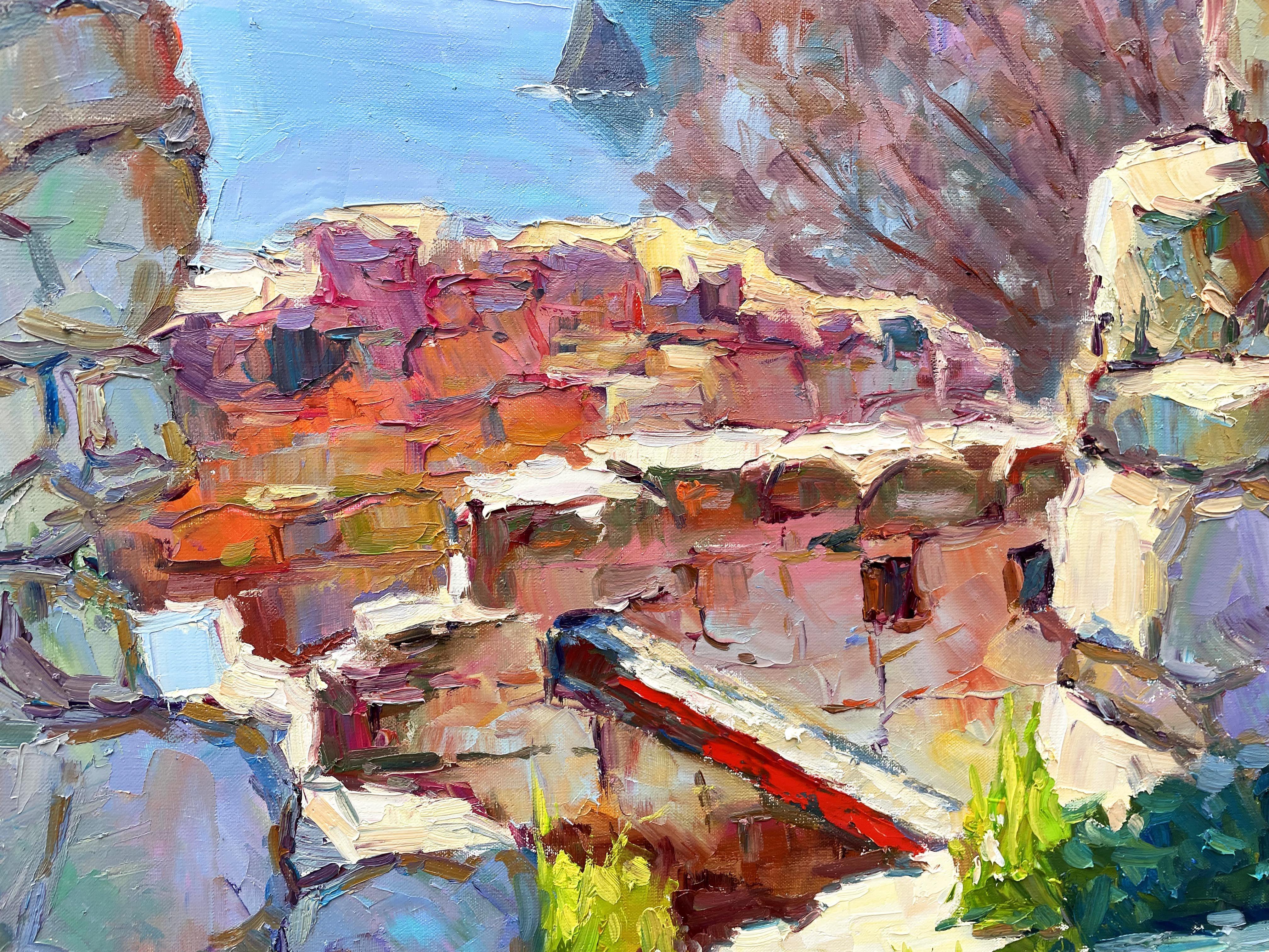 On the sea shore, Gemälde, Öl auf Leinwand im Angebot 1