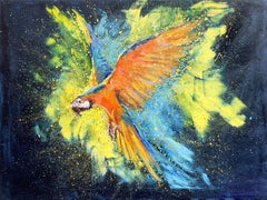 Papageien, Gemälde, Öl auf Leinwand
