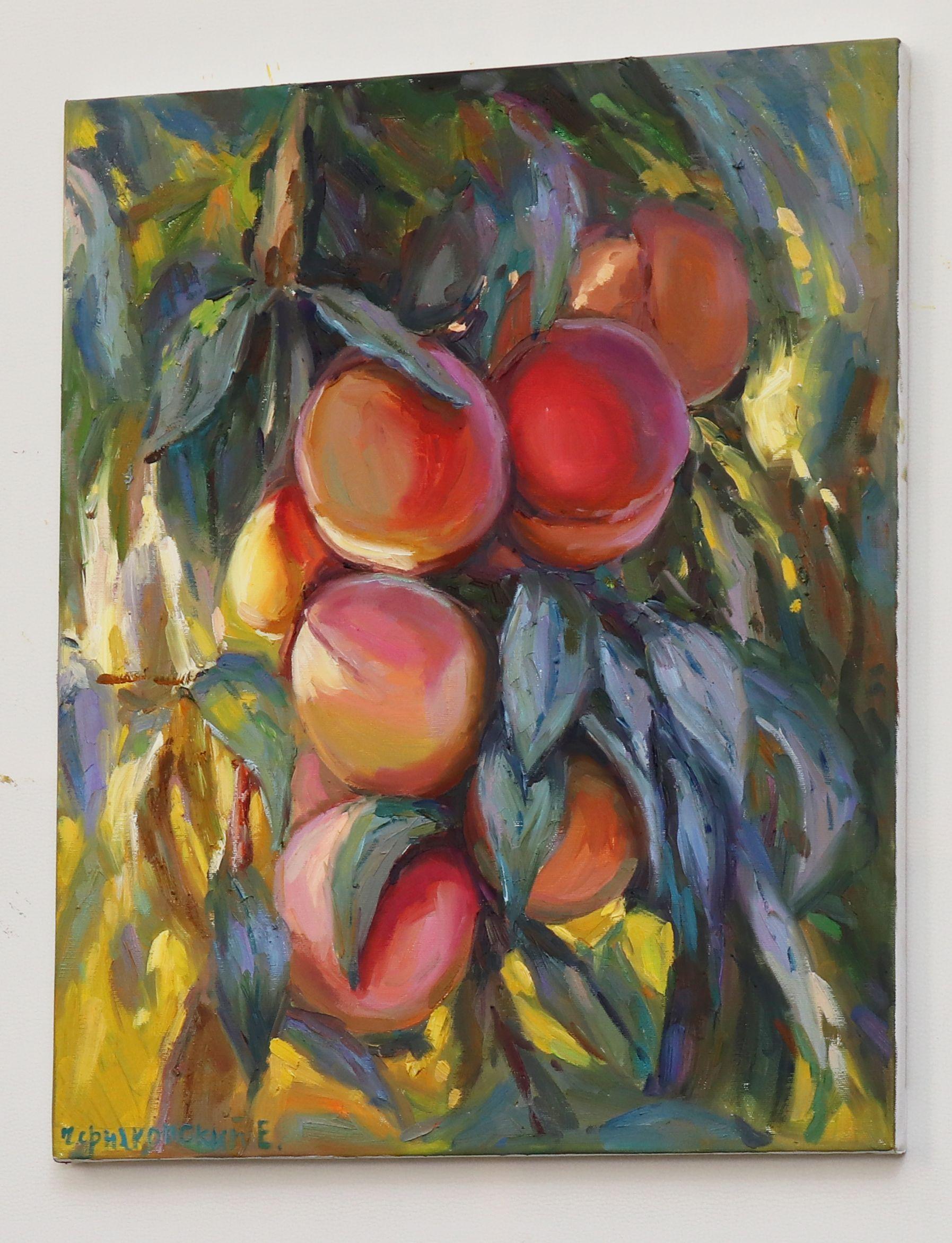 Peaches, Painting, Oil on Canvas For Sale 1