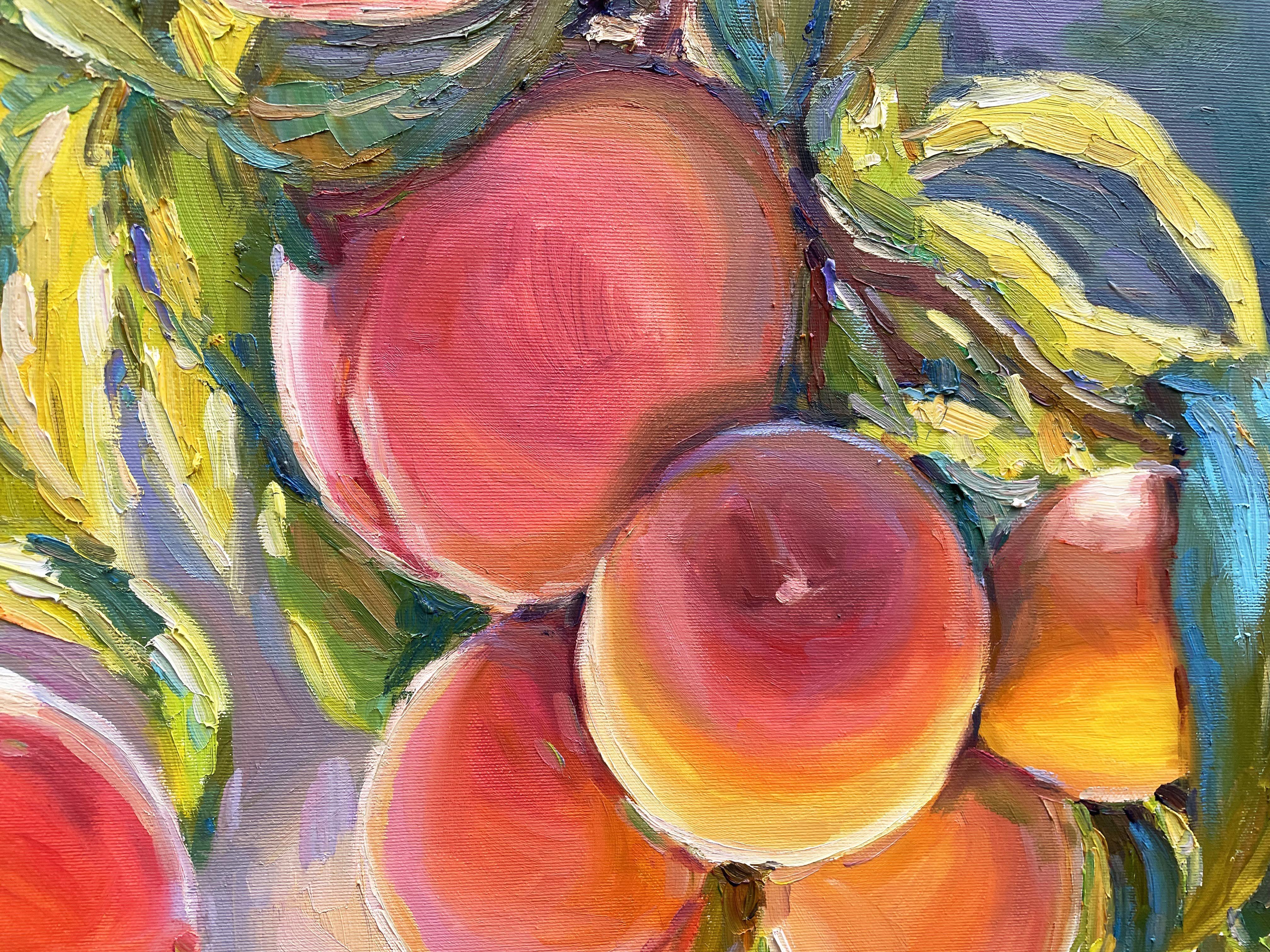 Peaches, Painting, Oil on Canvas For Sale 3