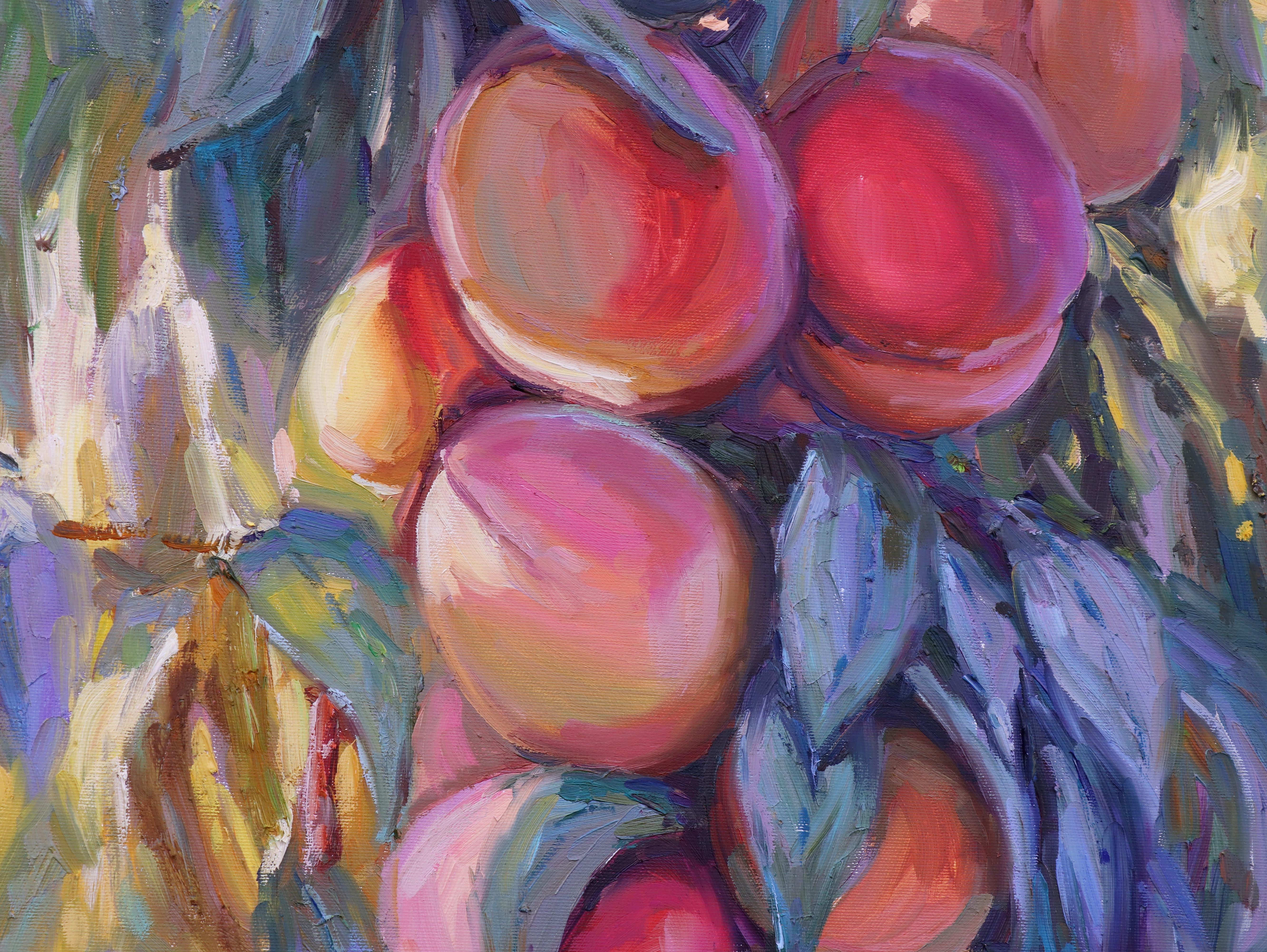 Peaches, Painting, Oil on Canvas For Sale 3