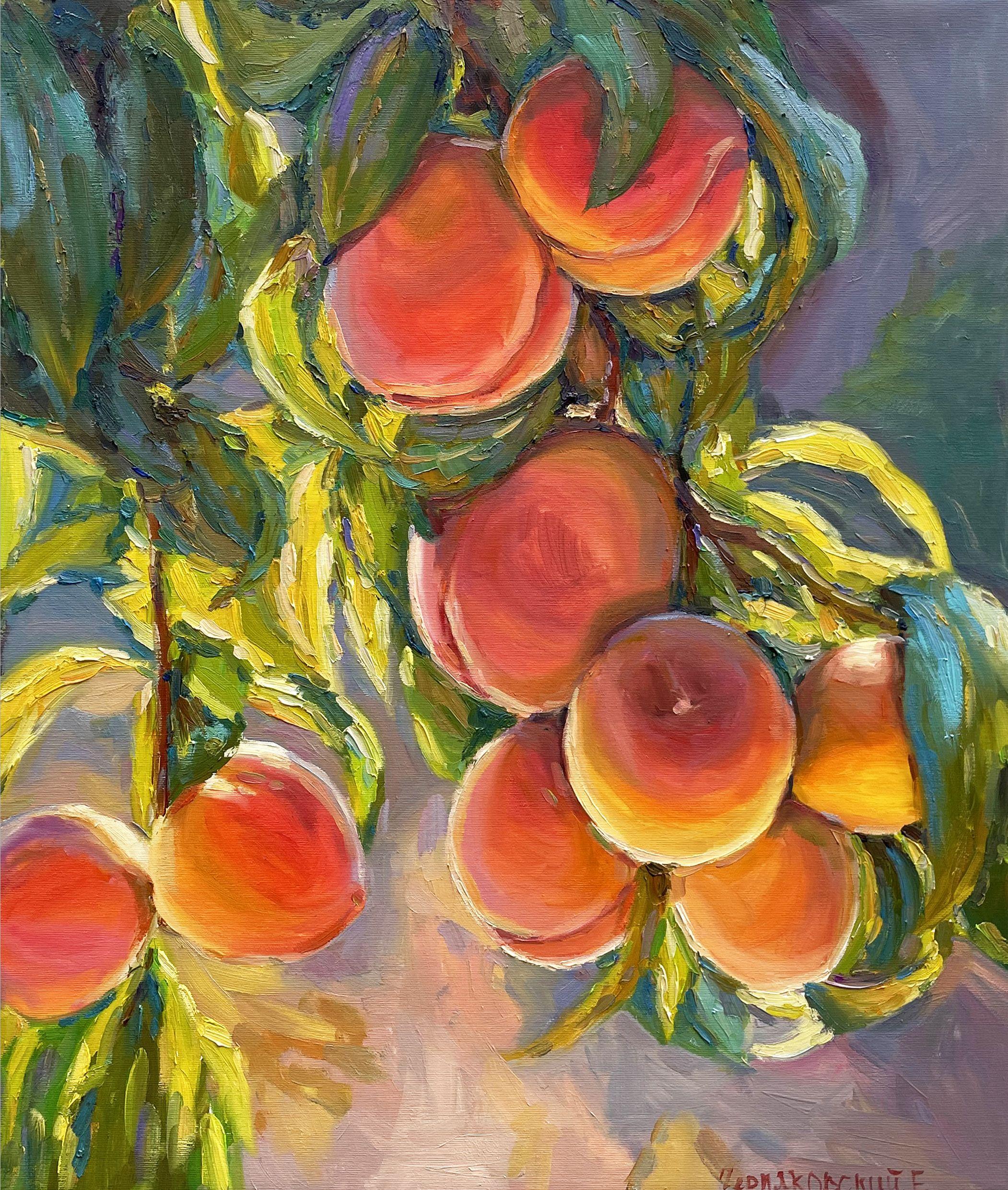 Original Oil painting by Ukrainian artist Evgeny Chernyakovsky      "Peaches"  70.0 X 60.0 CM / 27.5 X 23.6 IN  HIGH QUALITY oil on canvas  Signed on the front and back  Dated 2023  Good condition  GUARANTEE OF AUTHENTICITY   :: Painting ::