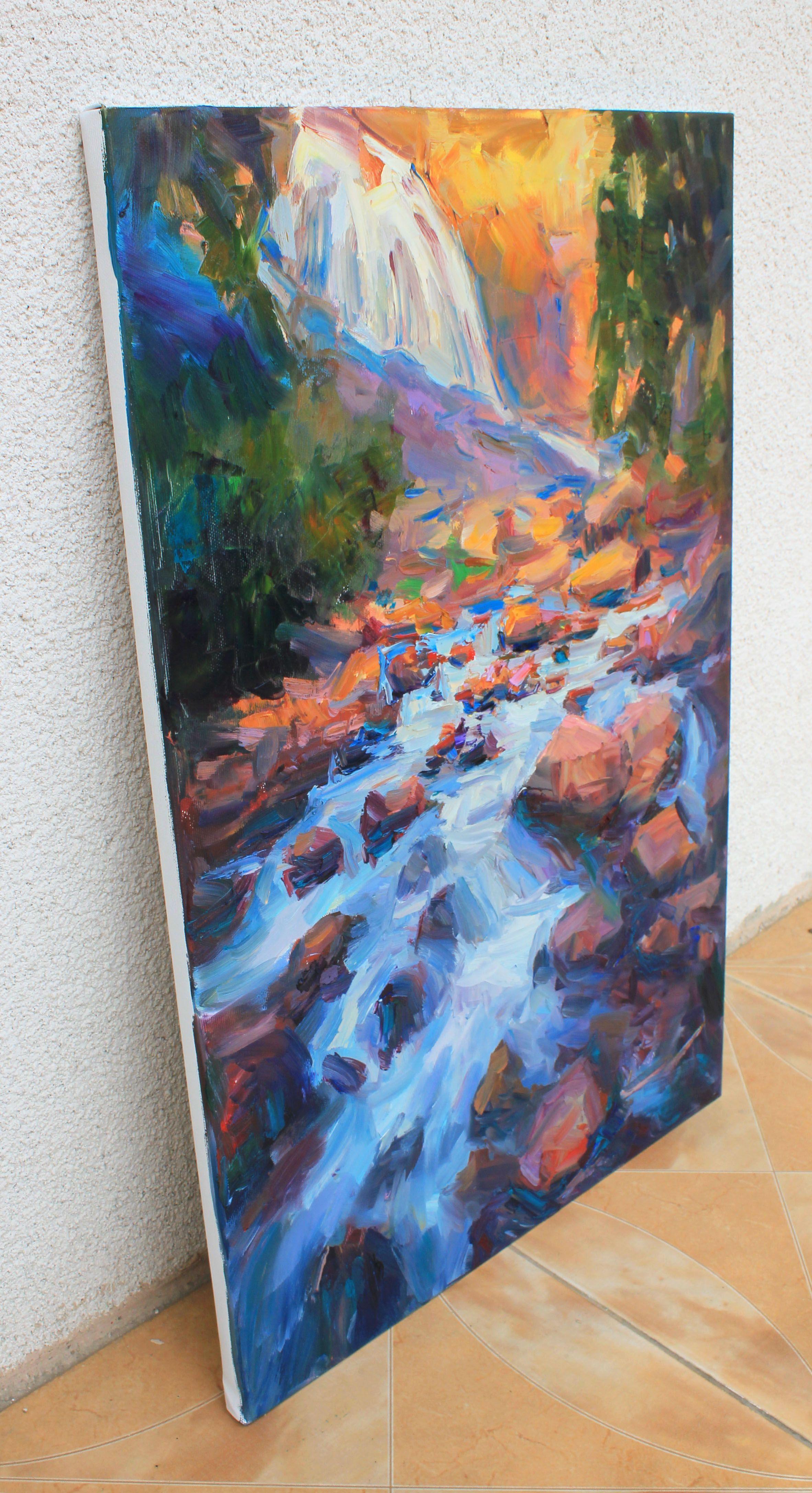 Peinture, huile sur toile, rivière - Impressionnisme Painting par Evgeny Chernyakovsky