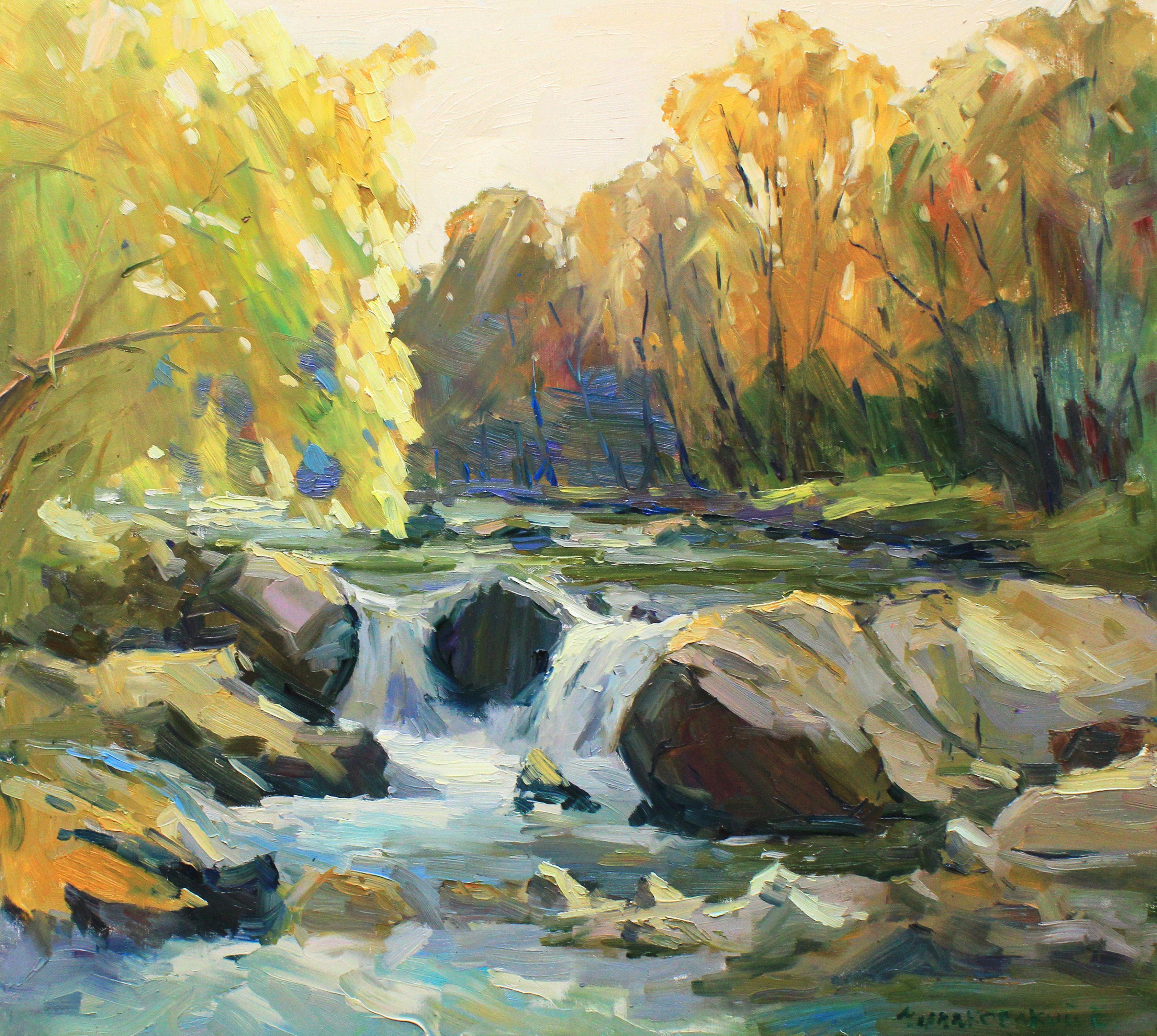 Original Oil painting by Ukrainian artist Evgeny Chernyakovsky    " river"  70.0 X 80.0 CM / 27.5 X 31.4 IN  HIGH QUALITY oil on canvas  Signed on the front and back  Dated 2021  Good condition  GUARANTEE OF AUTHENTICITY :: Painting :: Impressionist