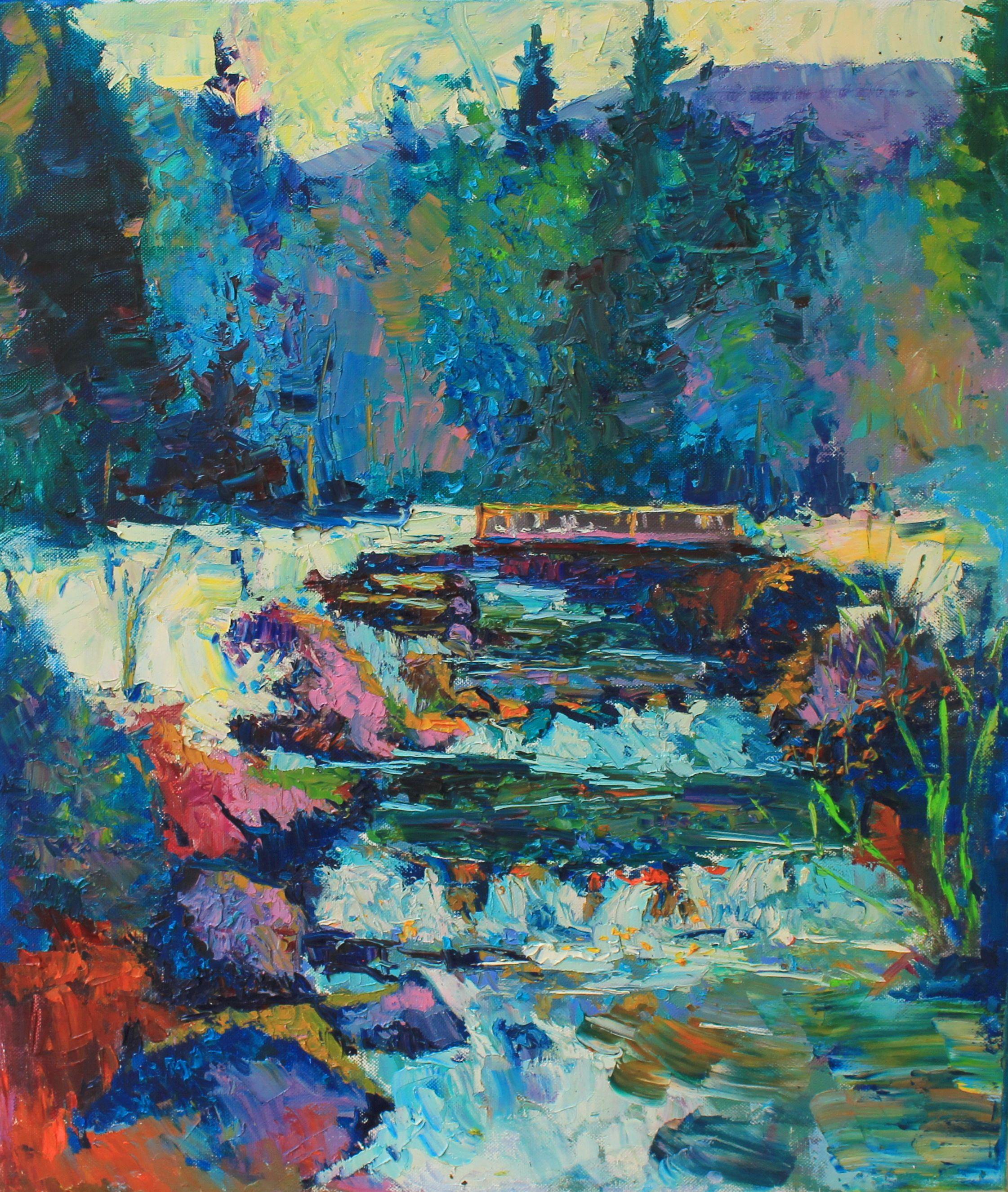 Original Oil painting by Ukrainian artist Evgeny Chernyakovsky    "River"  60.0 X 70.0 CM / 23.6X 27.5 IN  HIGH QUALITY oil on canvas  Signed on the front and back  Dated 2020  Good condition  GUARANTEE OF AUTHENTICITY   :: Painting :: Impressionist