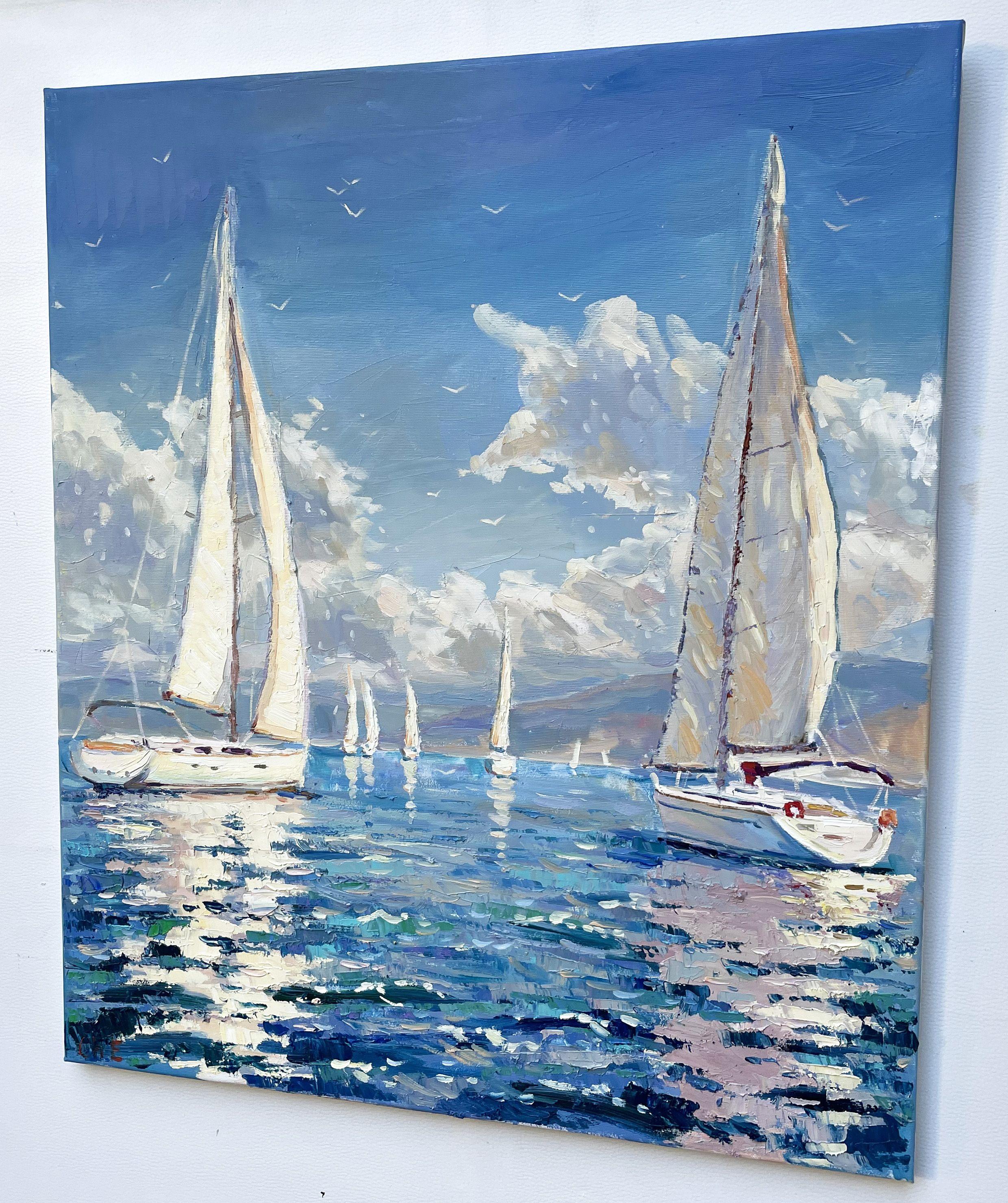 Óleo original del artista ucraniano Evgeny Chernyakovsky    