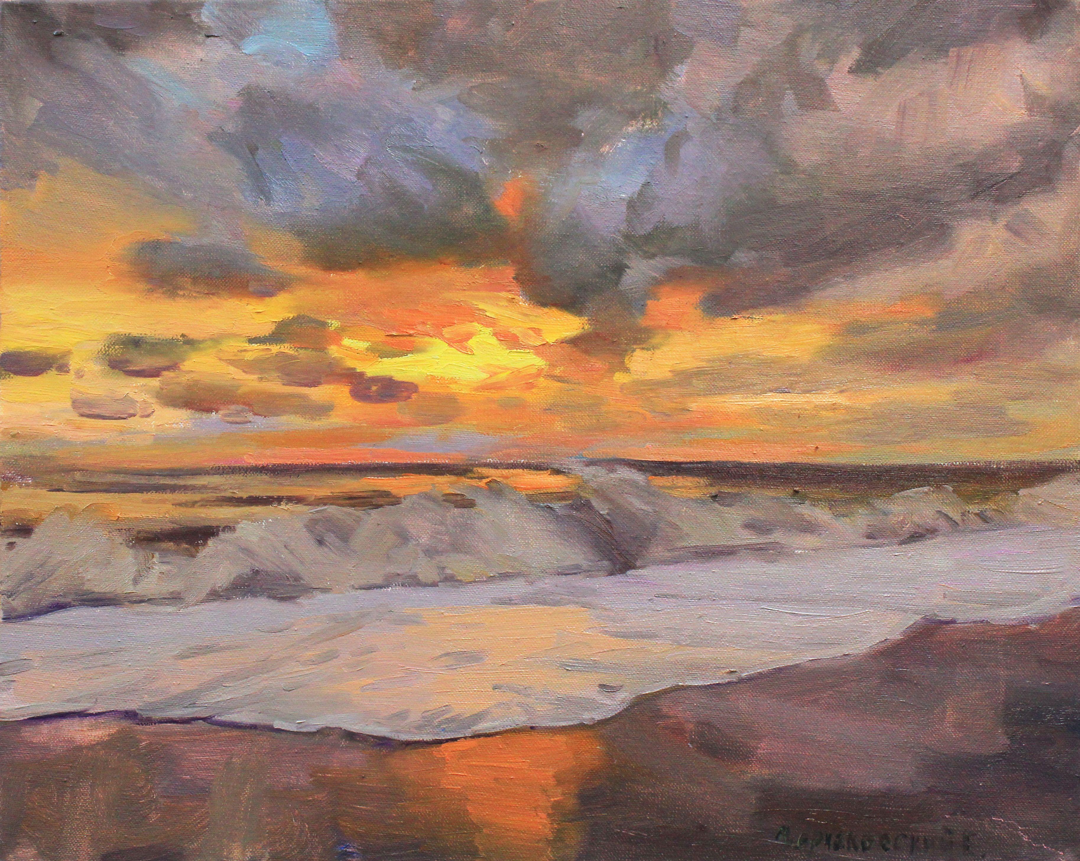 Sea, Gemälde, Öl auf Leinwand – Painting von Evgeny Chernyakovsky
