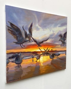 Seagulls, Painting, Oil on Canvas