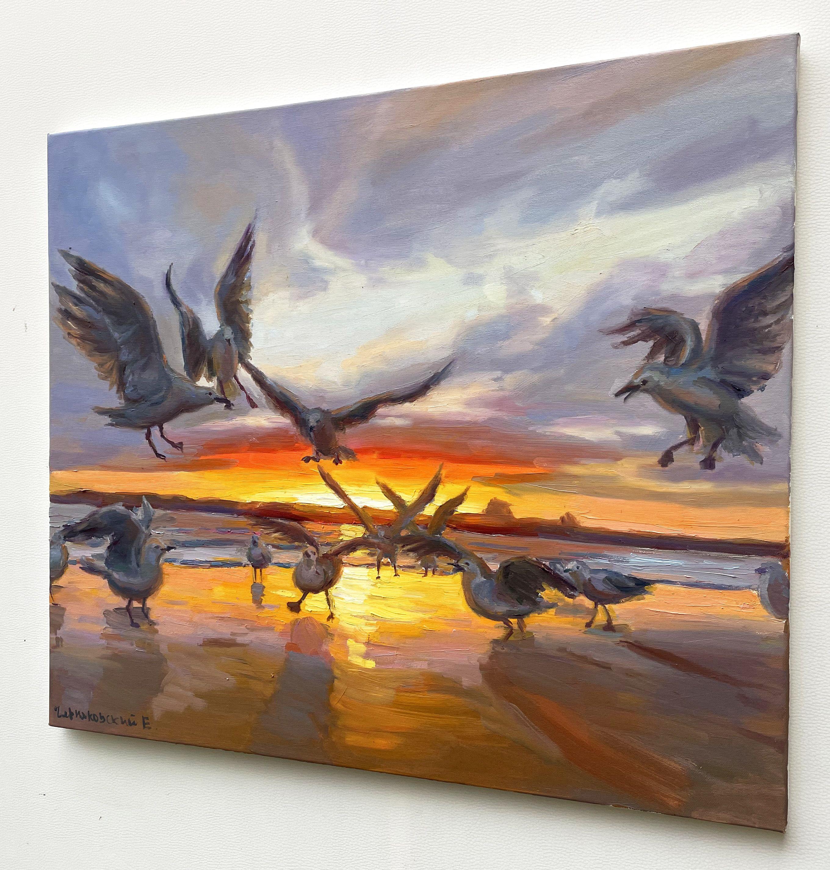 Seagulls, Painting, Oil on Canvas For Sale 2
