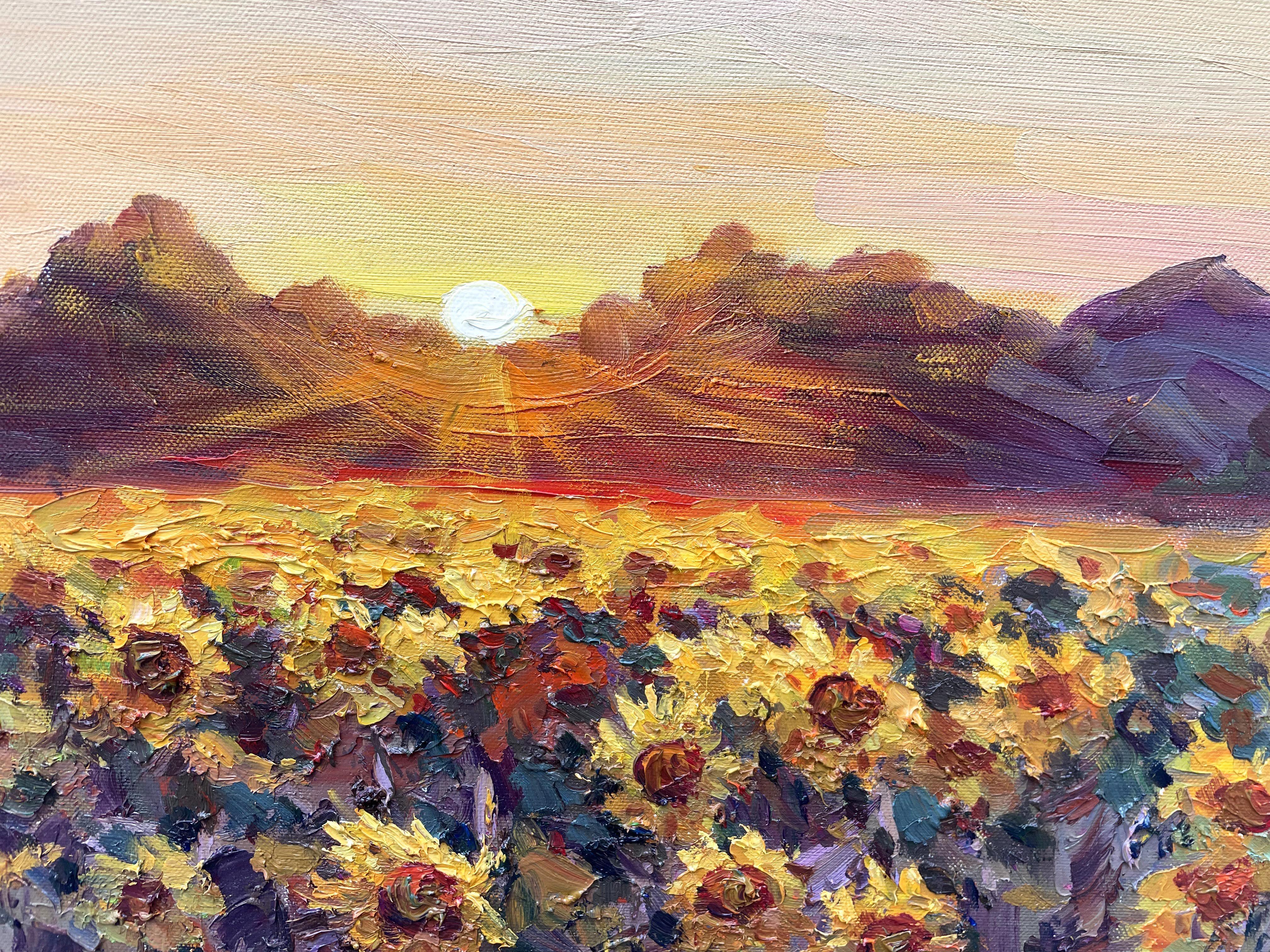 Sonnenblumen, Gemälde, Öl auf Leinwand (Impressionismus), Painting, von Evgeny Chernyakovsky