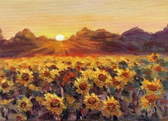 Sonnenblumen, Gemälde, Öl auf Leinwand
