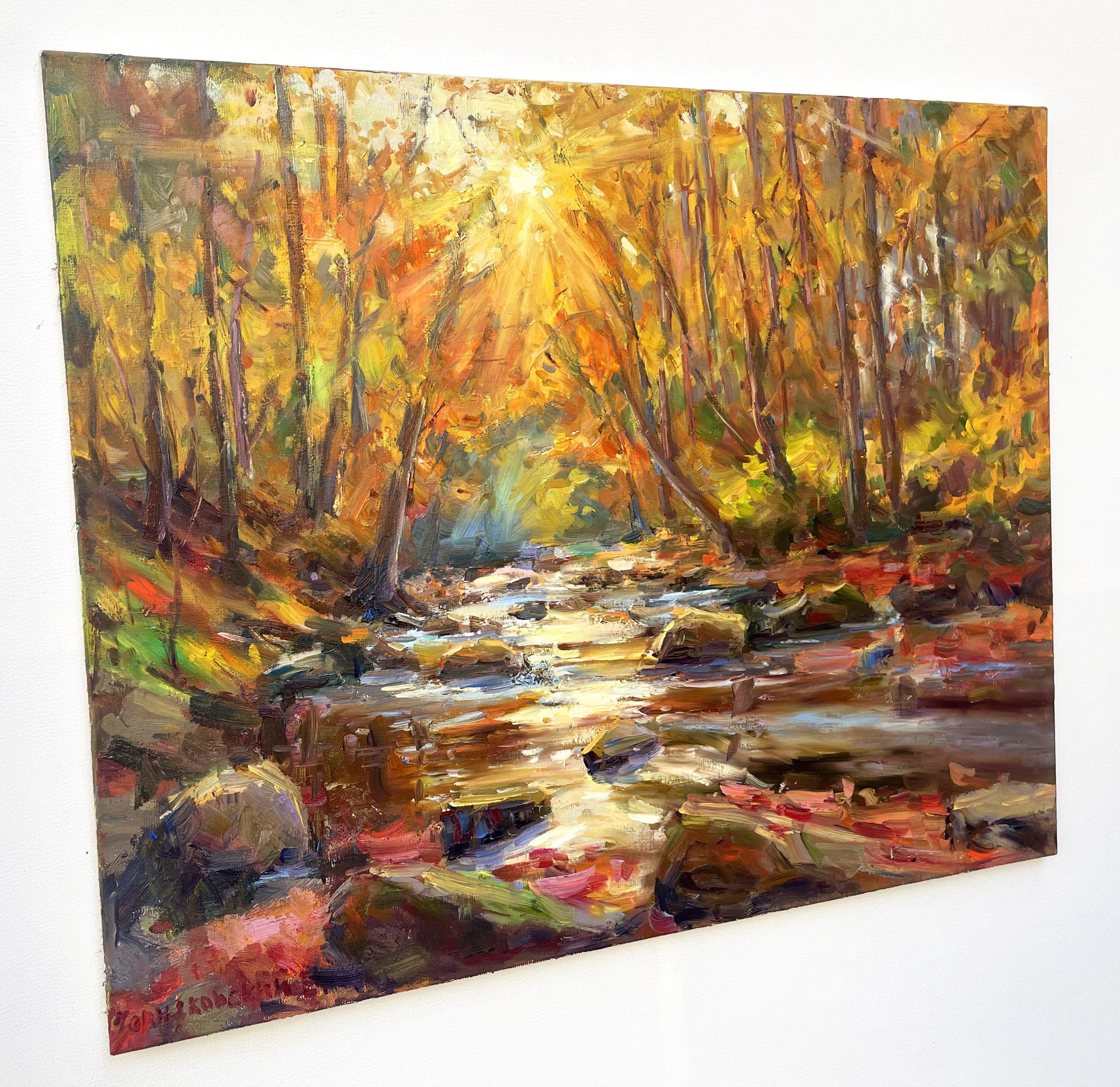 Sunset on the river, Painting, Oil on Canvas 1
