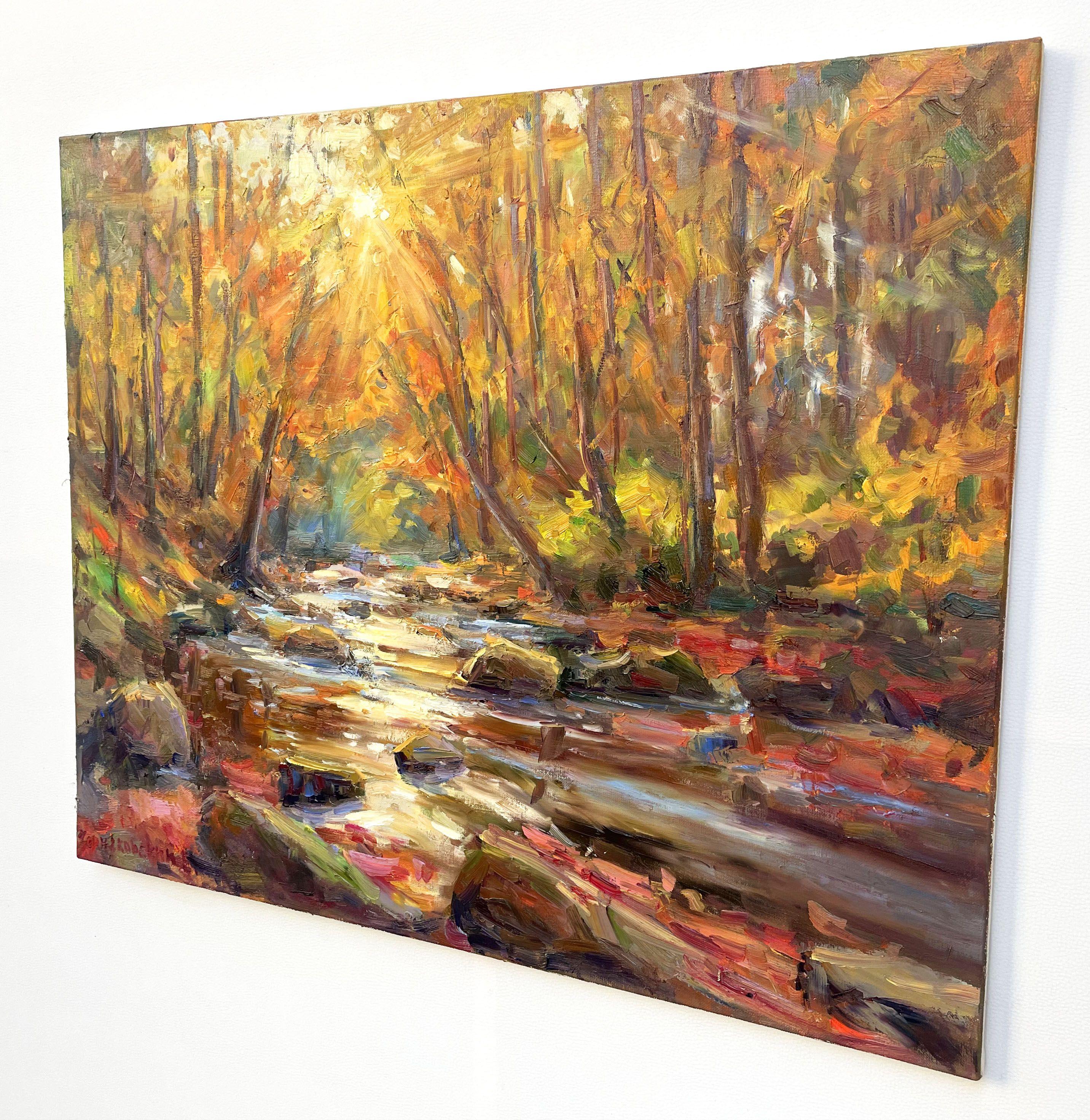 Sunset on the river, Painting, Oil on Canvas 2