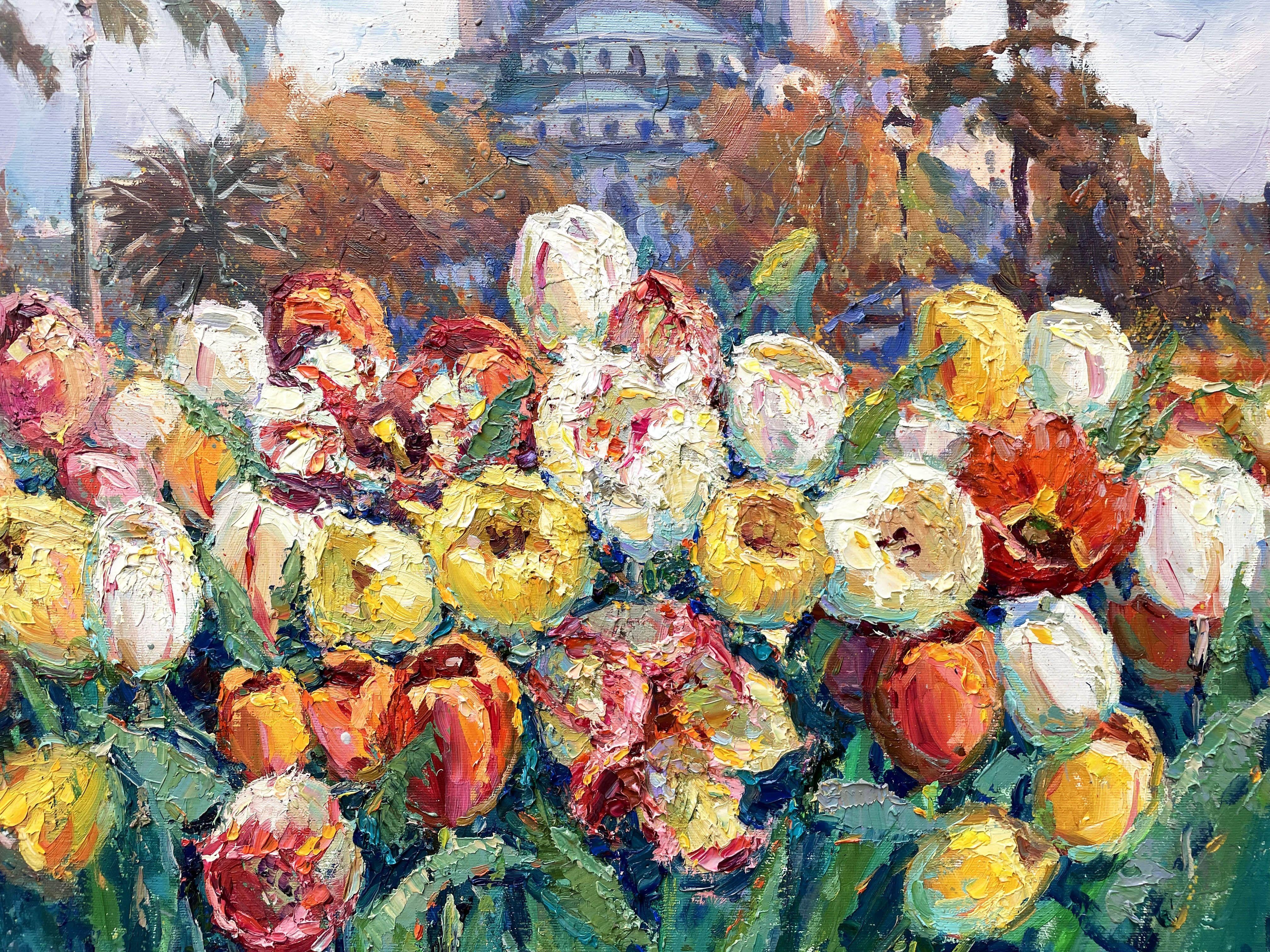 Óleo original del artista ucraniano Evgeny Chernyakovsky    