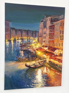 Venice at night, Painting, Oil on Canvas