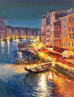 Venice at night, Painting, Oil on Canvas