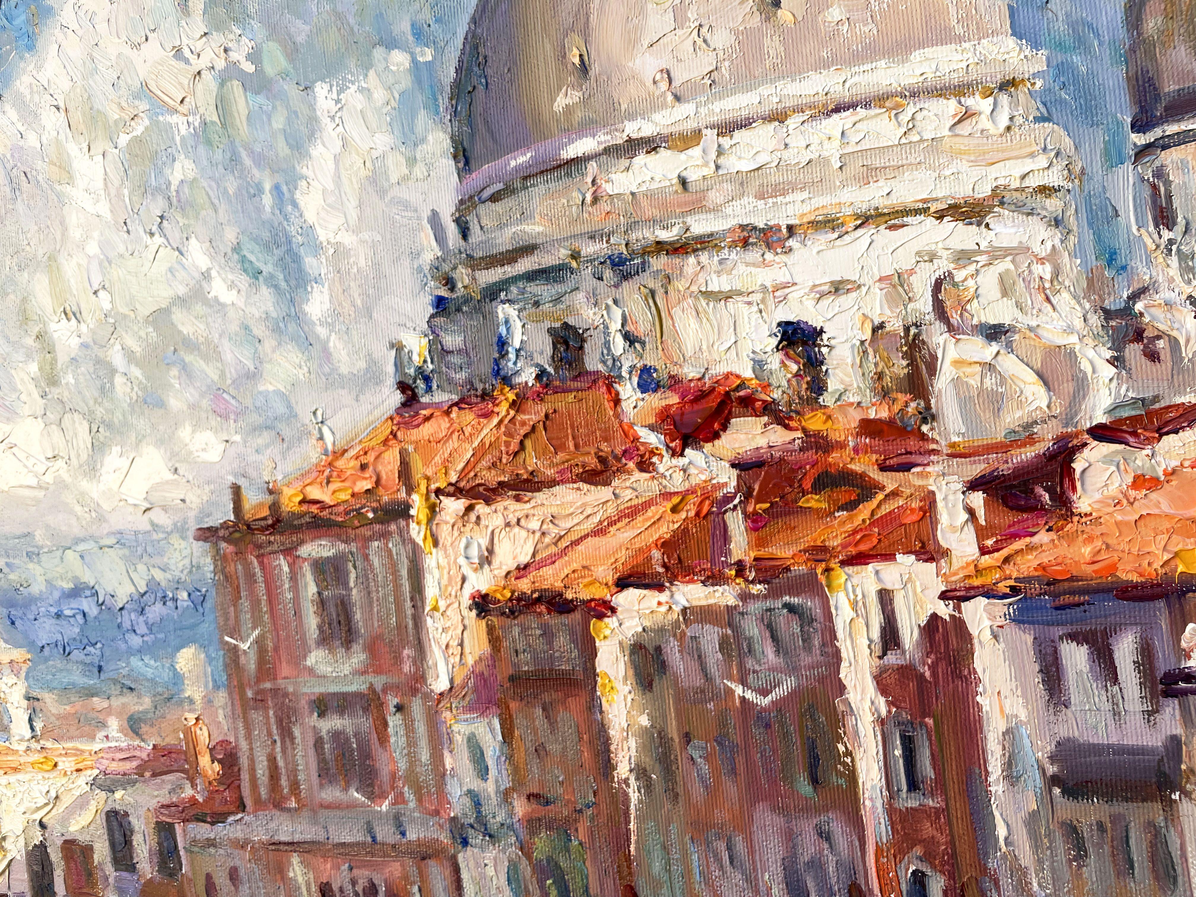 Cathédrale de Venise, peinture, huile sur toile en vente 1