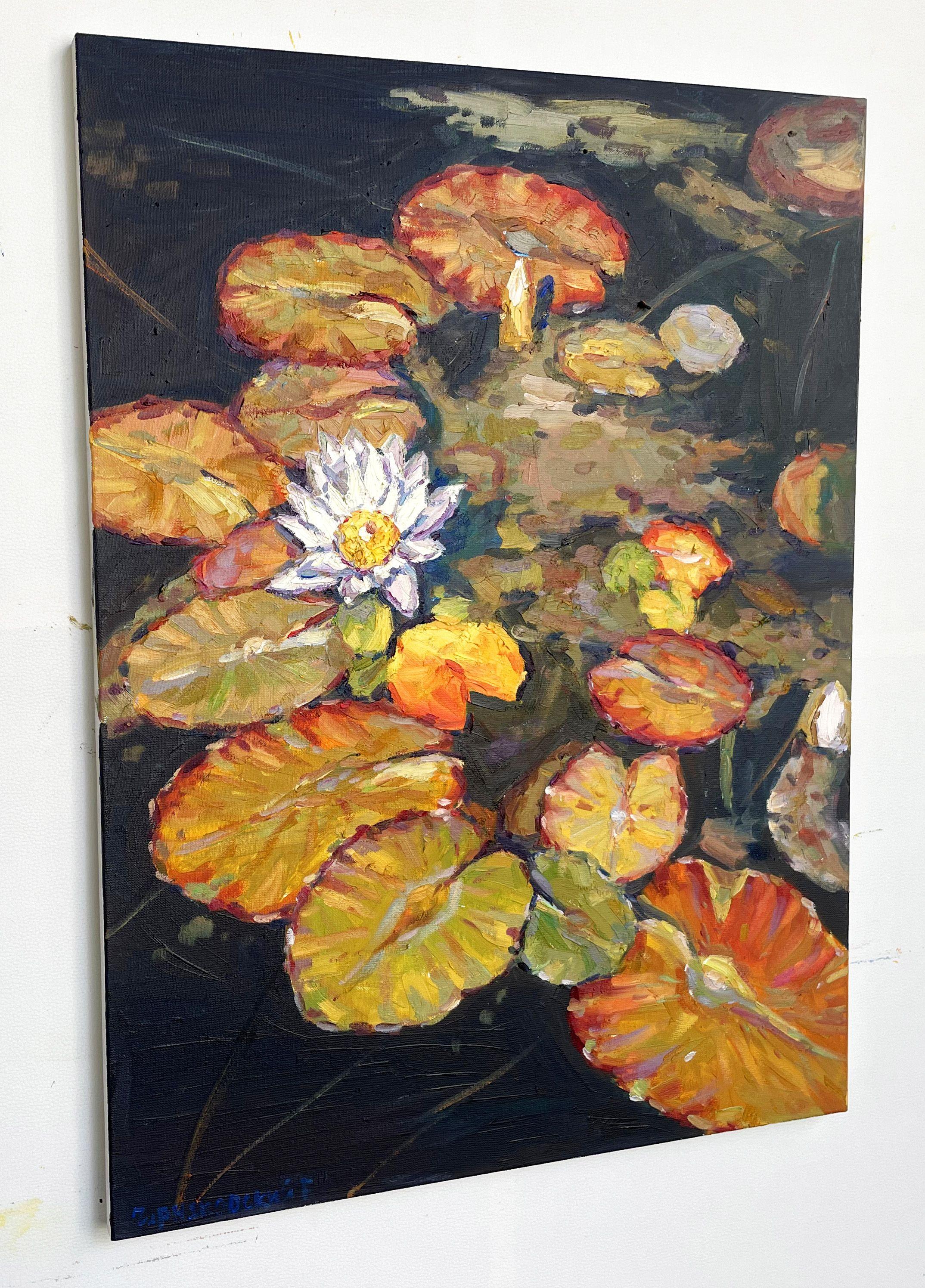 Water lily, Painting, Oil on Canvas For Sale 1