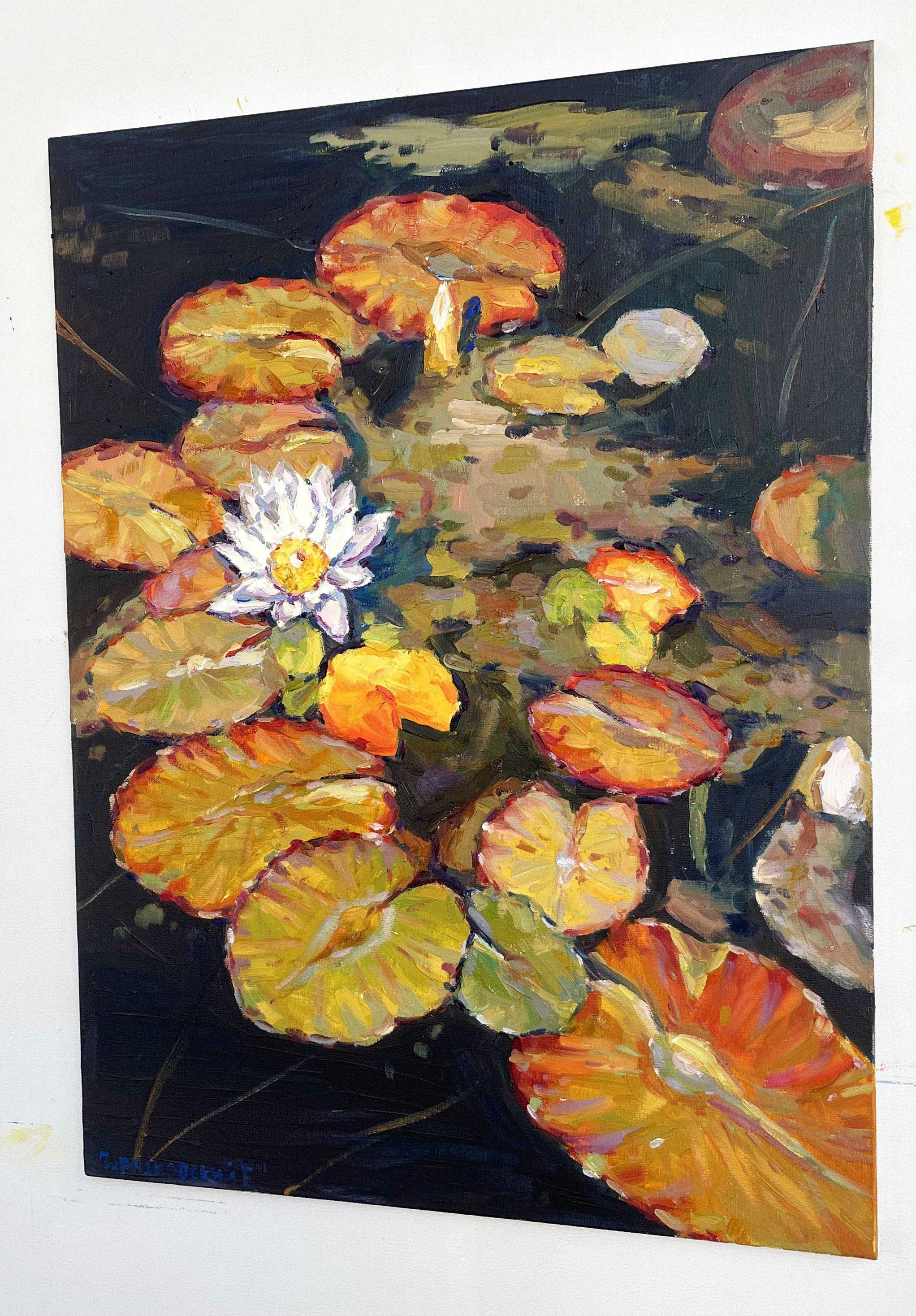 Water lily, Painting, Oil on Canvas For Sale 2