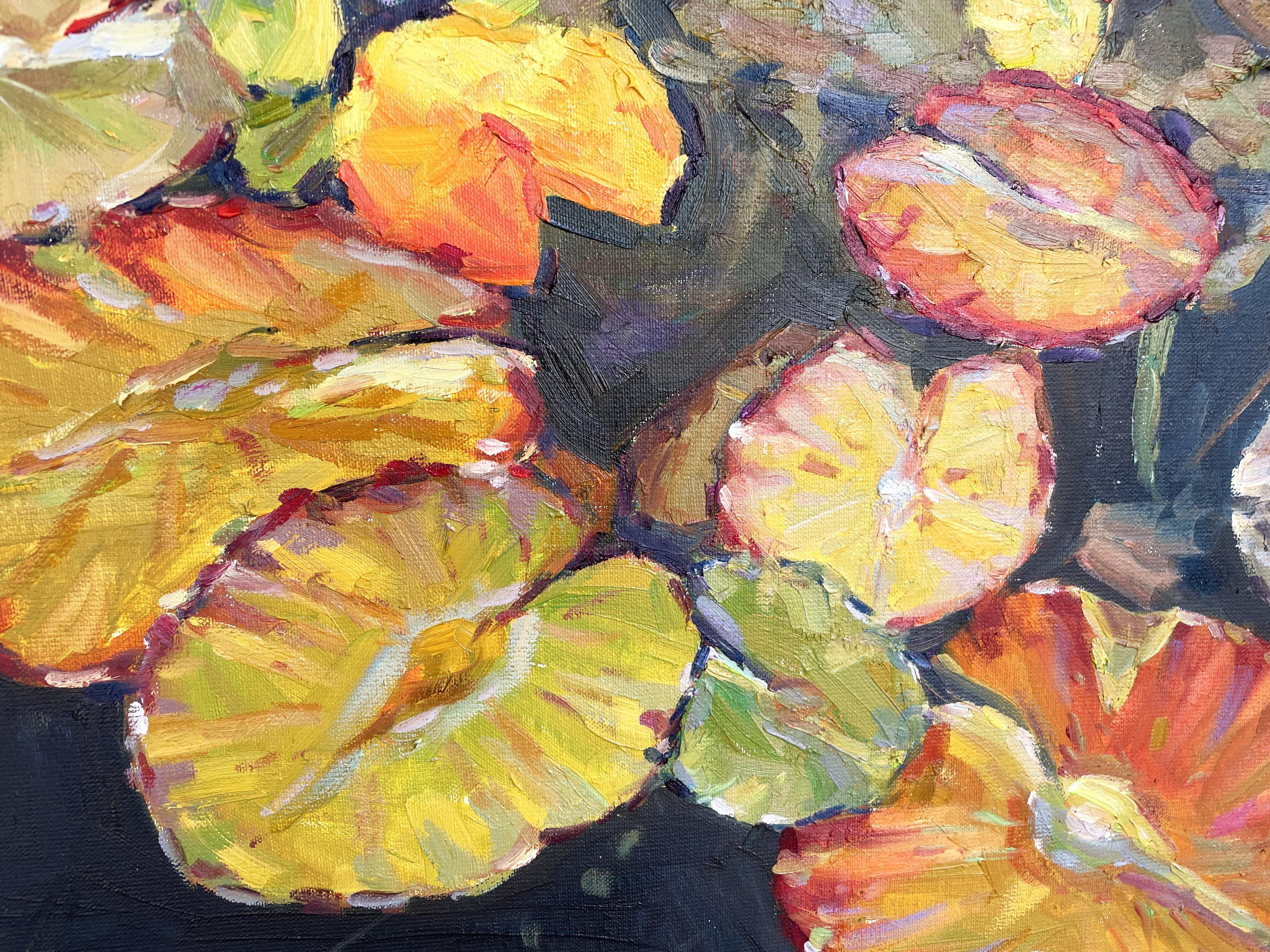 Water lily, Painting, Oil on Canvas For Sale 3