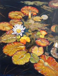 Water lily, Painting, Oil on Canvas
