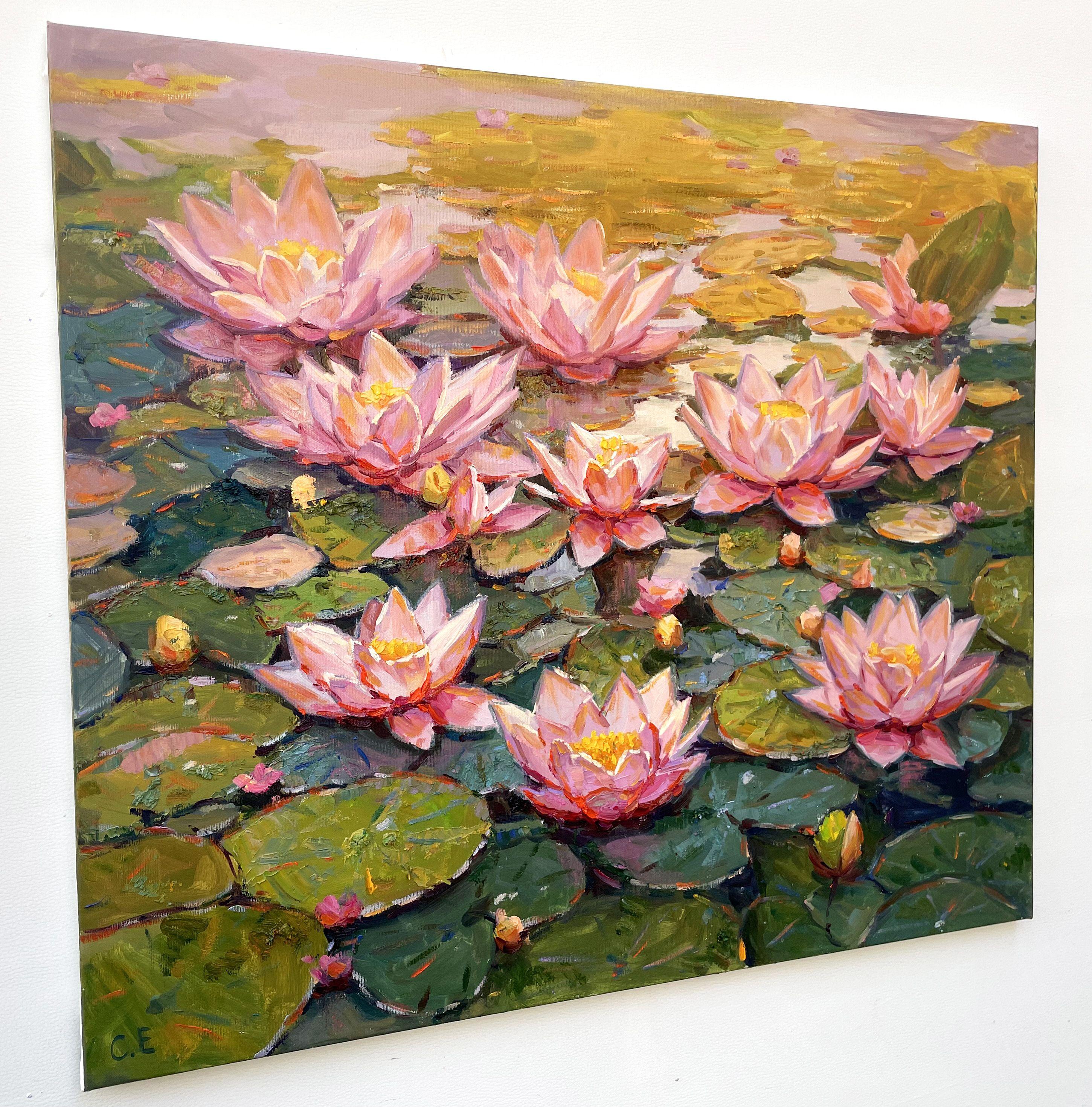 Water Lily Pond, Painting, Oil on Canvas For Sale 1