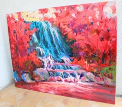 Waterfall, Painting, Oil on Canvas