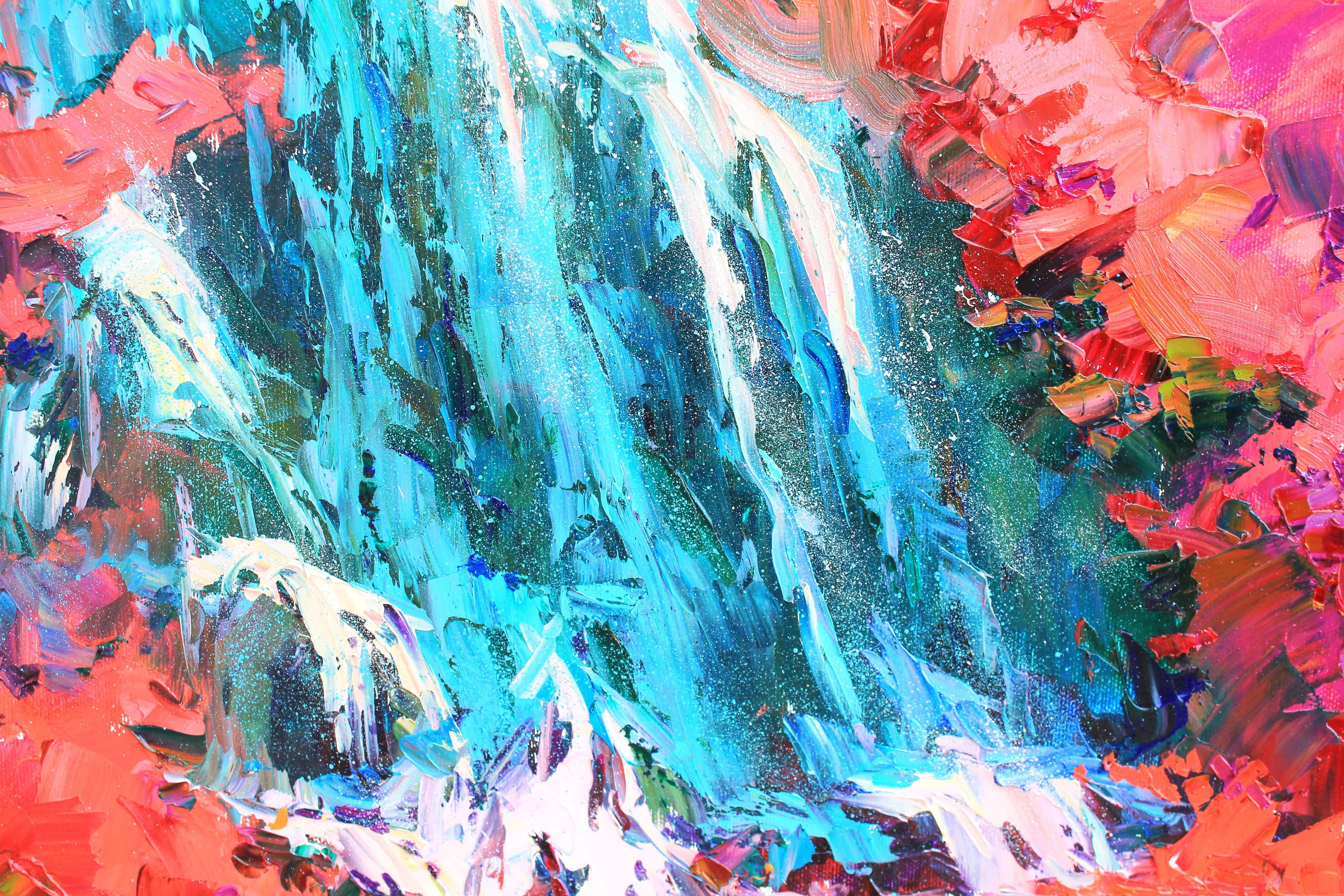 Waterfall, Painting, Oil on Canvas For Sale 3